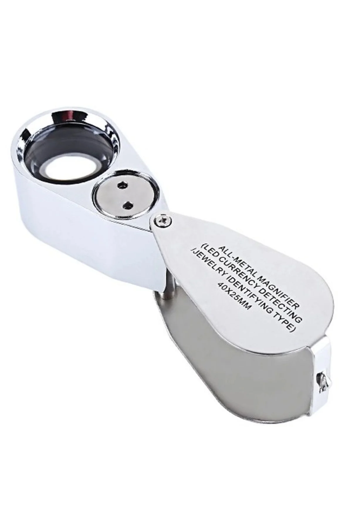 Işıklı Metal Büyüteç Kutulu 40X25Mm Mücevher Kontrolü - Görsel 2