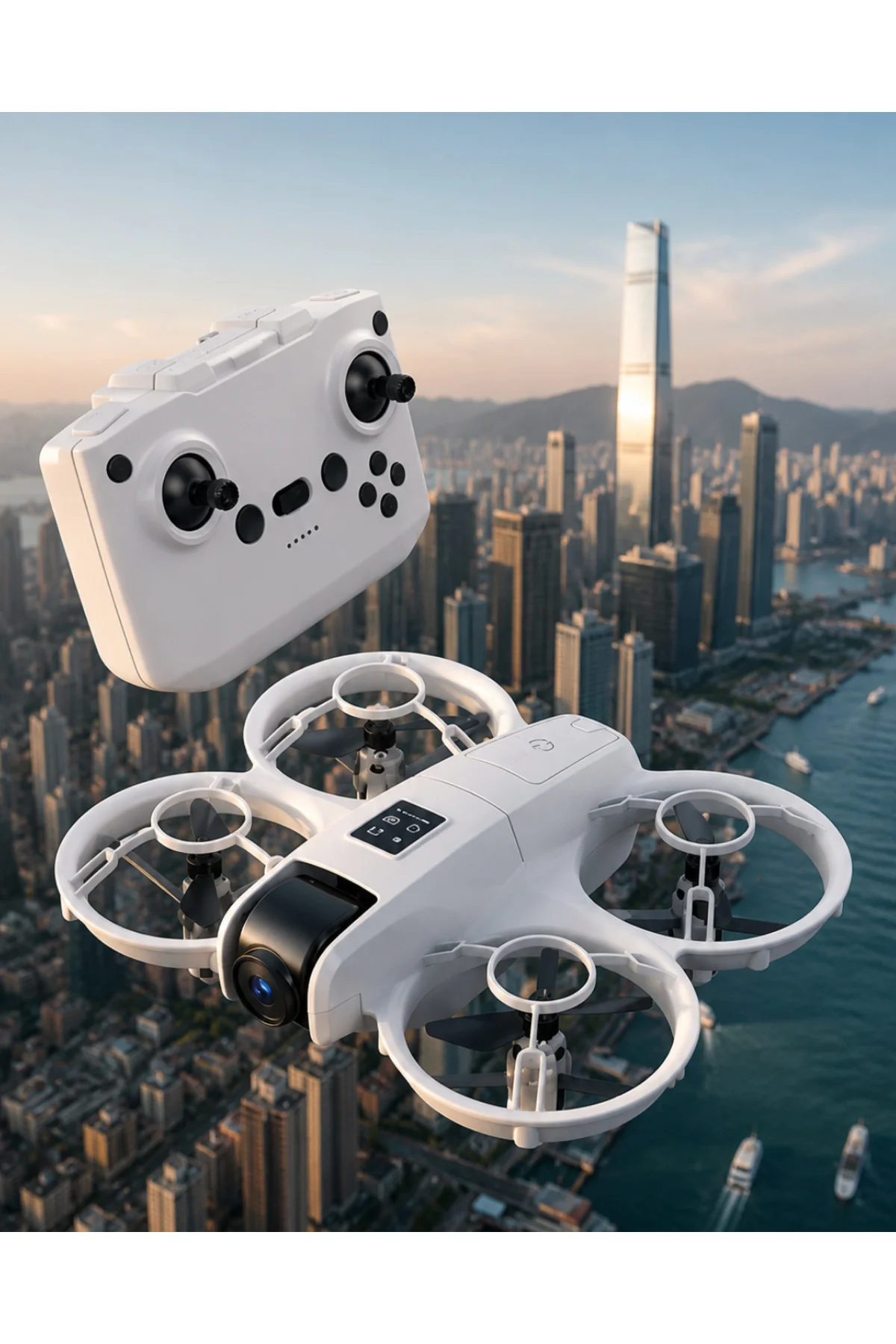 Işıklı Mini Drone Çift Batarya ve Yedek Pervane Setli