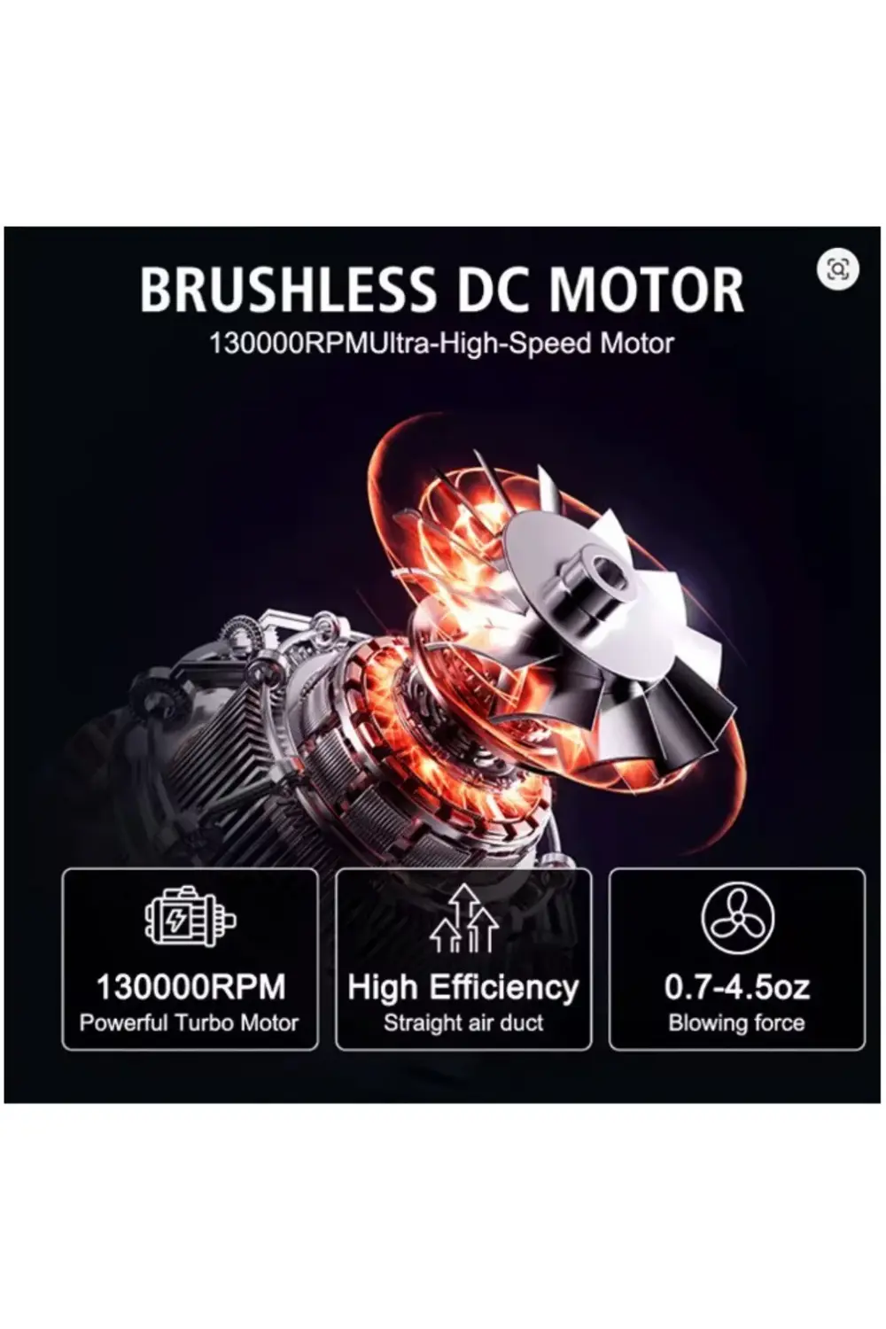 Işıklı Mini Turbo Jet Fan 130000rpm Araba Aksesuarları Temizleme