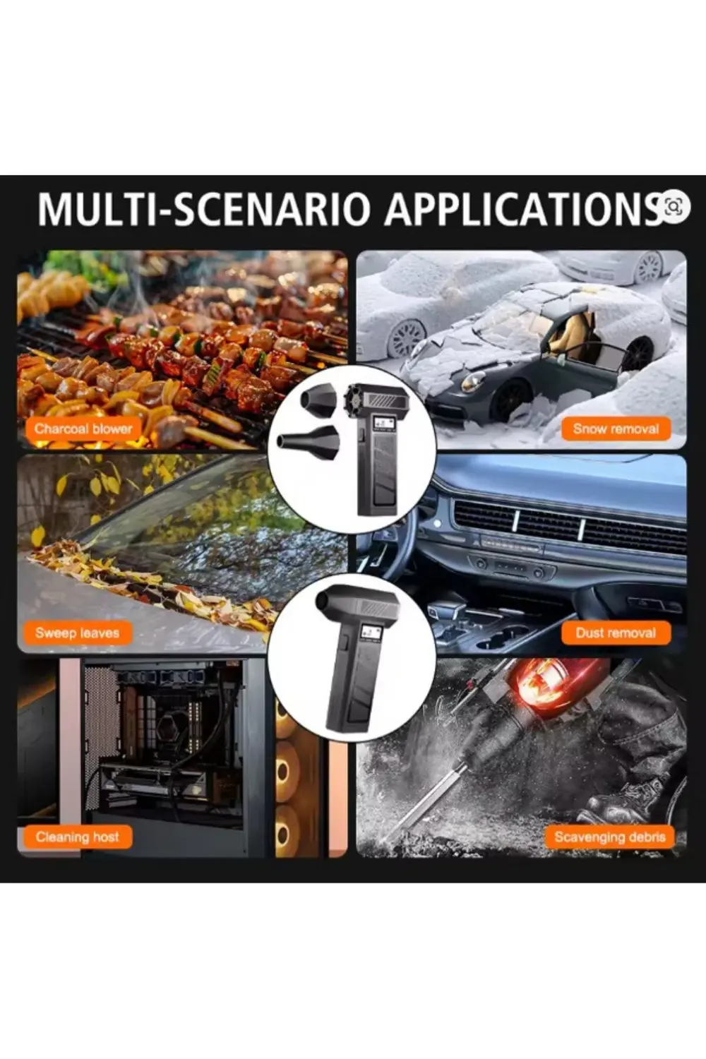 Işıklı Mini Turbo Jet Fan 130000rpm Araba Aksesuarları Temizleme