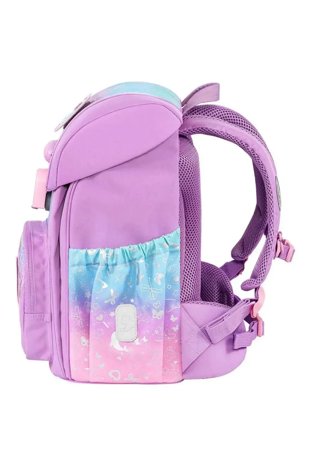 Işıklı Mor Renk Geçişli Okul Çantası