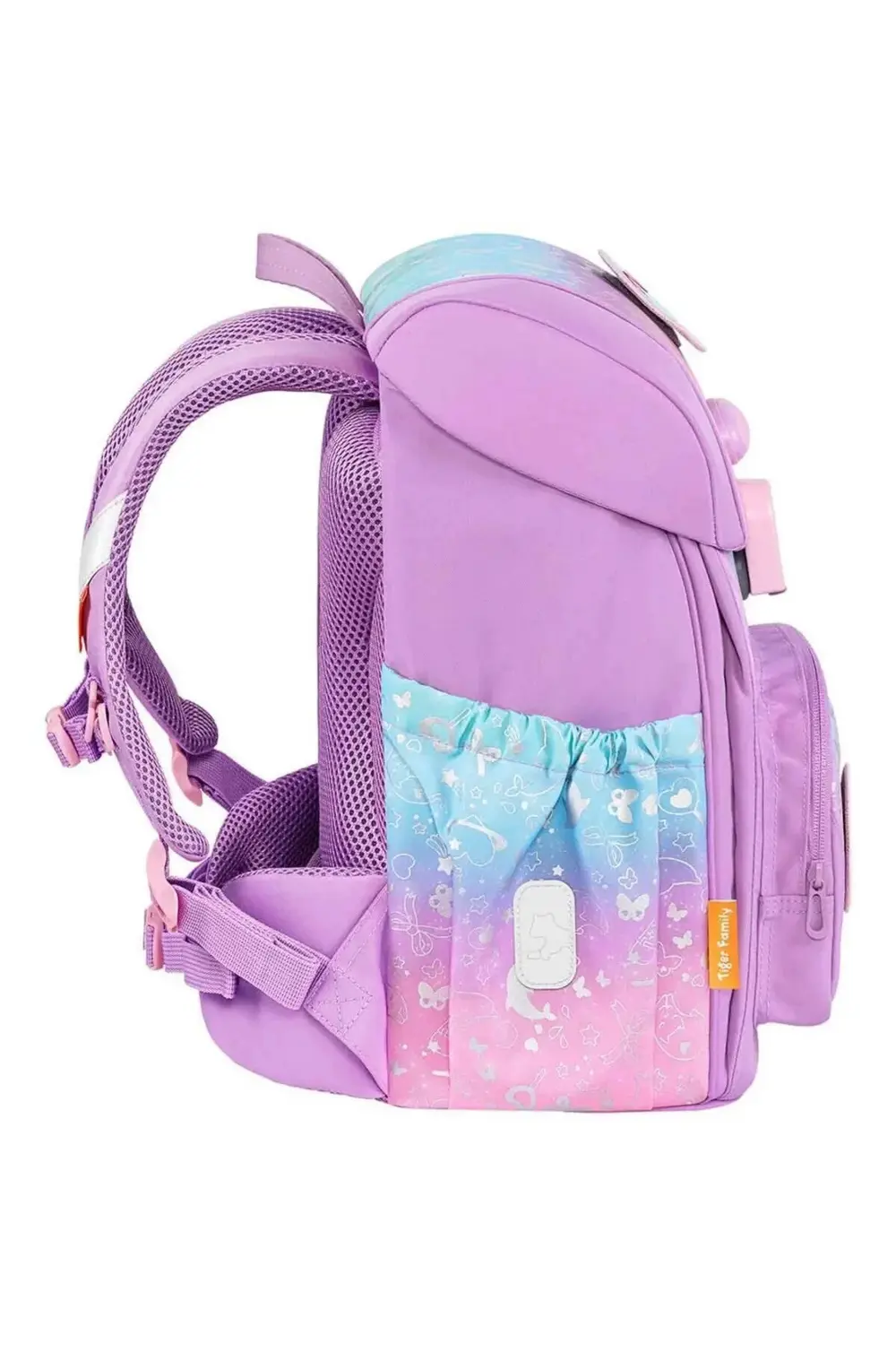 Işıklı Mor Renk Geçişli Okul Çantası