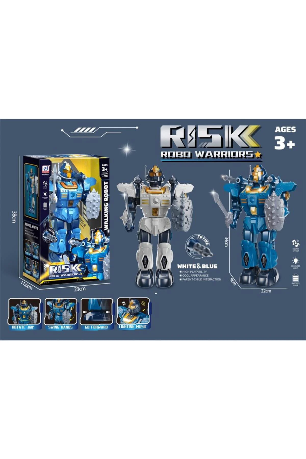 IŞIKLI MÜZİKLİ ROKET ATAN ROBOT -VRD