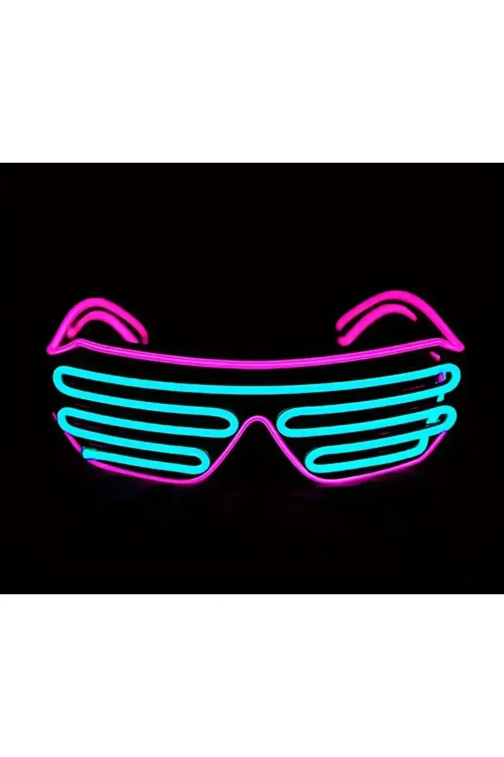 Işıklı Neon Gözlük Glow Gözlük Renkli Neon Parti Eğlence Cadılar