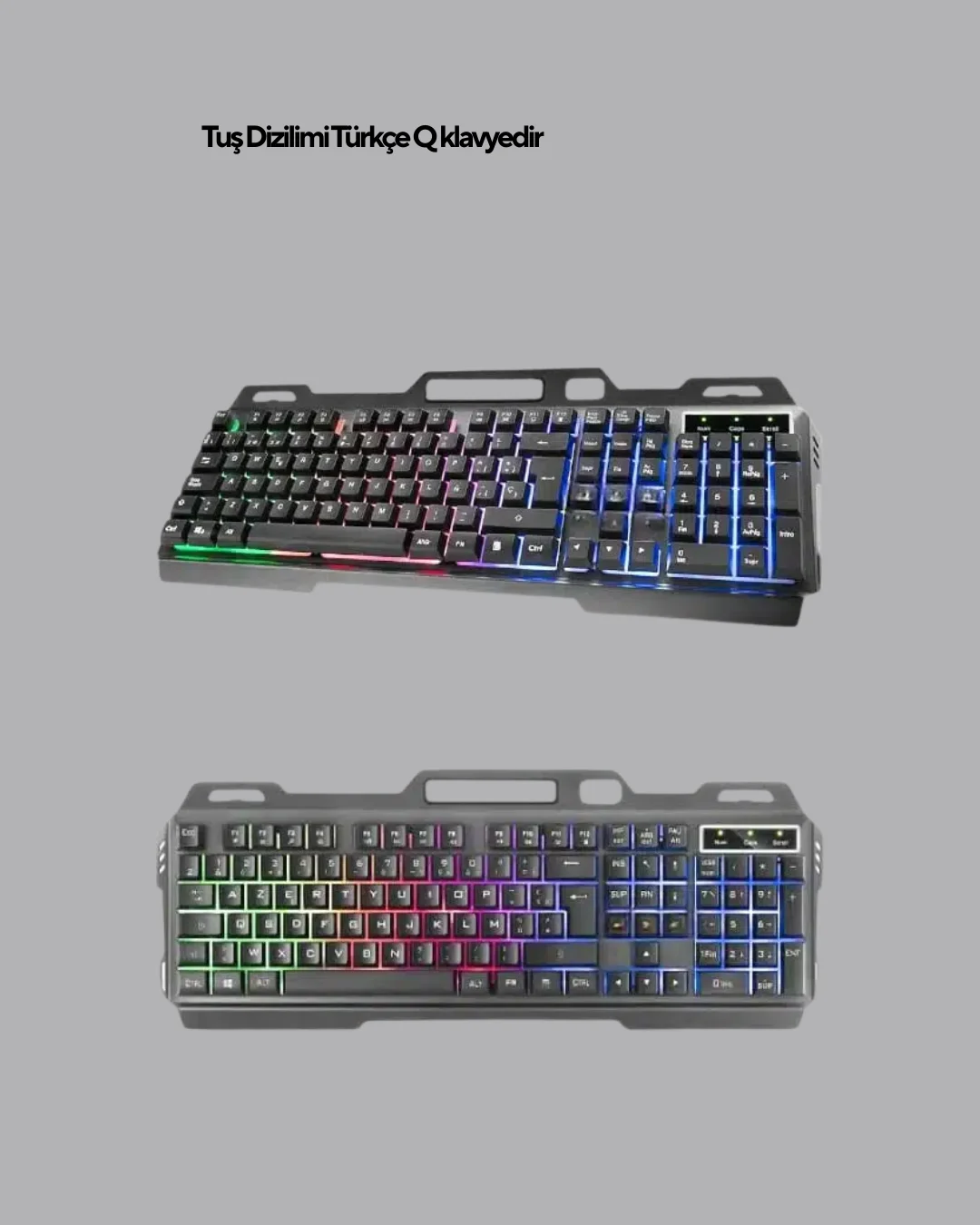 Işıklı Oyuncu Klavye Mouse ve Bluetooth Kulaklık Seti Türkçe Q US