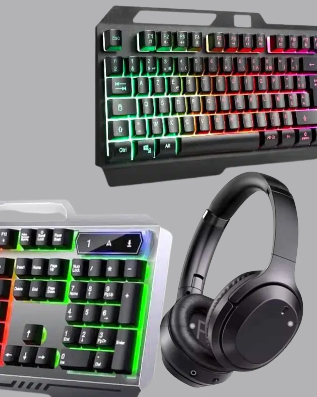 Işıklı Oyuncu Klavye Mouse ve Bluetooth Kulaklık Seti Türkçe Q US