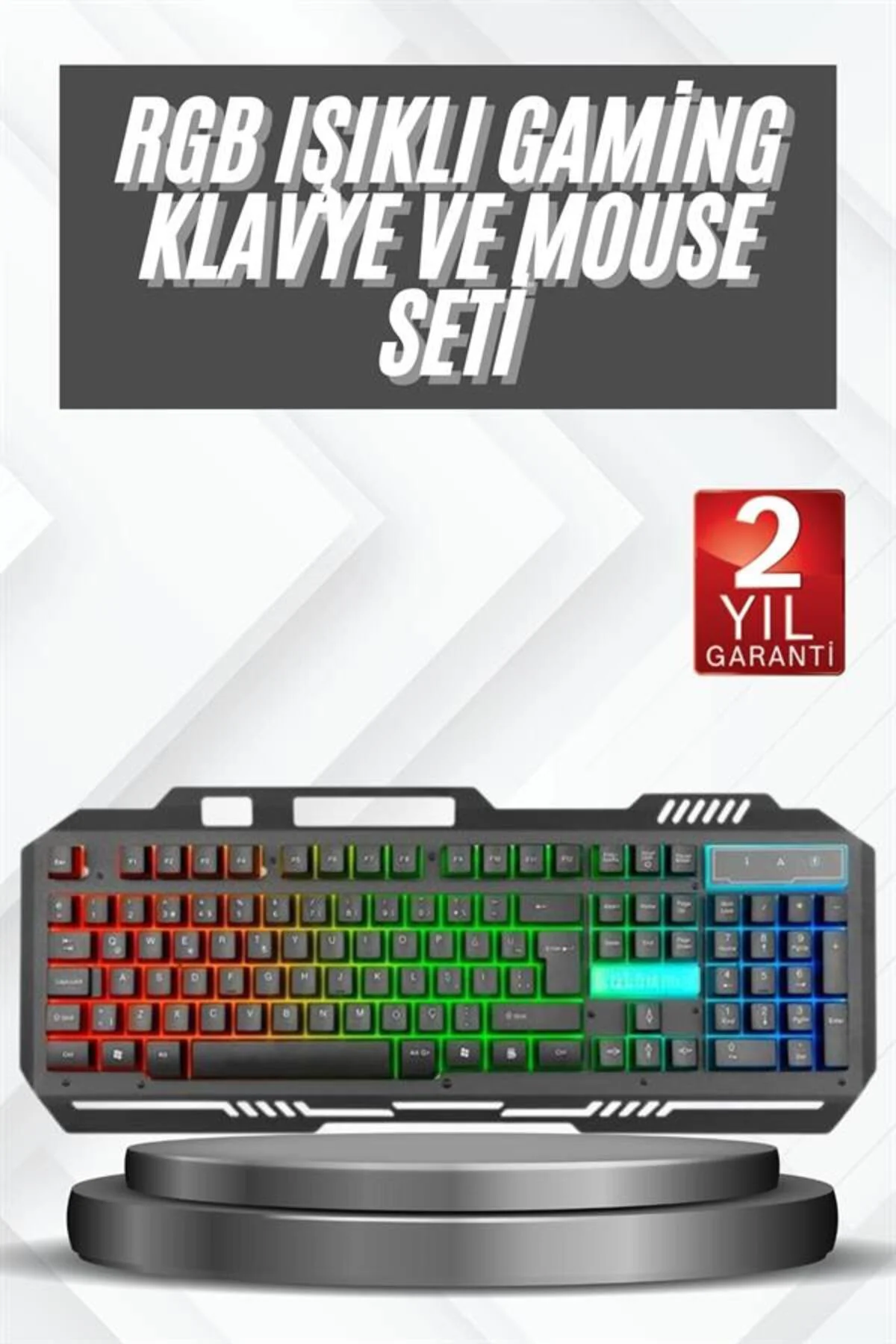 Işıklı Oyuncu Q Klavye Mouse Seti Siyah Gaming Oyuncu Klavye