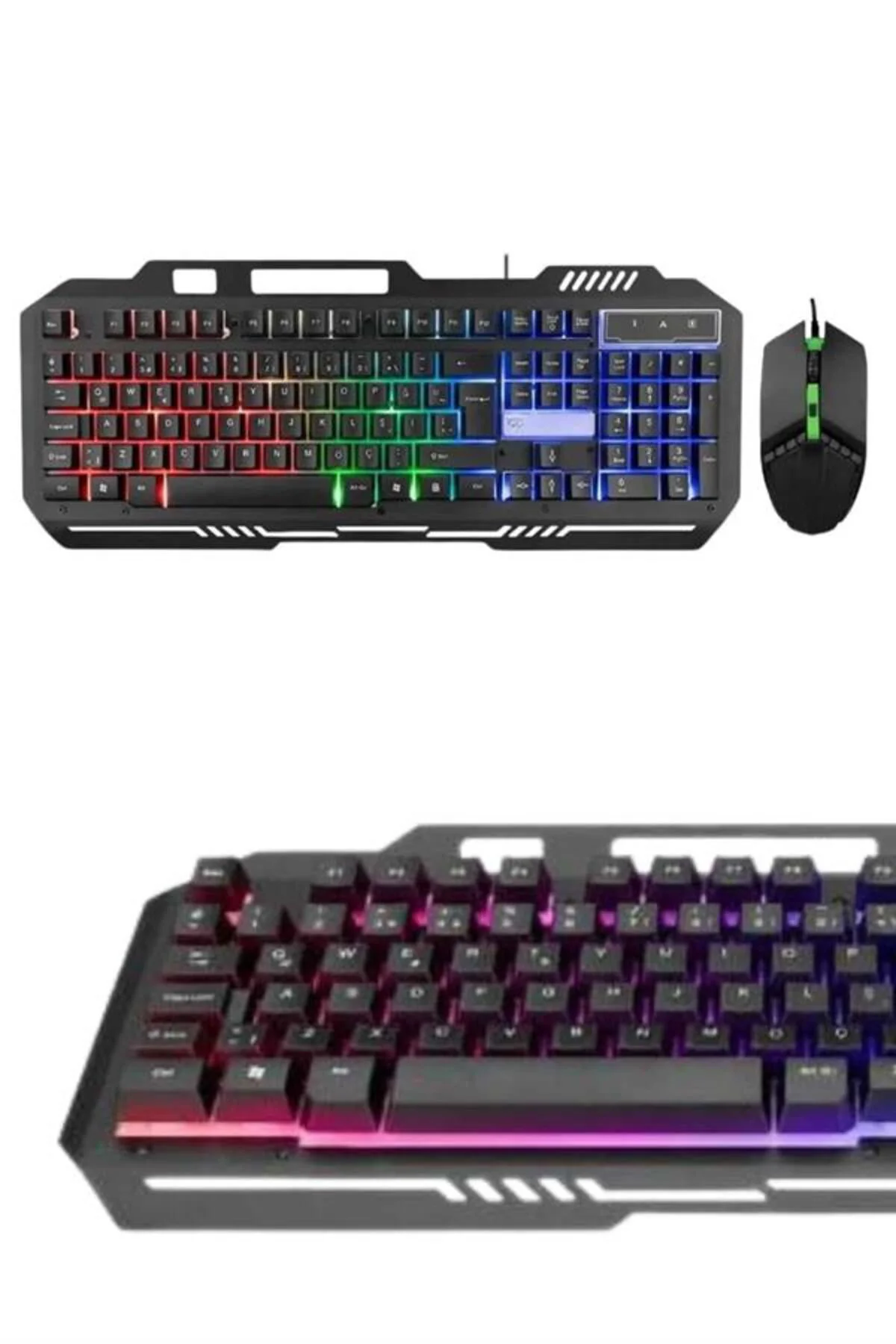 Işıklı Oyuncu Q Klavye Mouse Seti Siyah Gaming Oyuncu Klavye