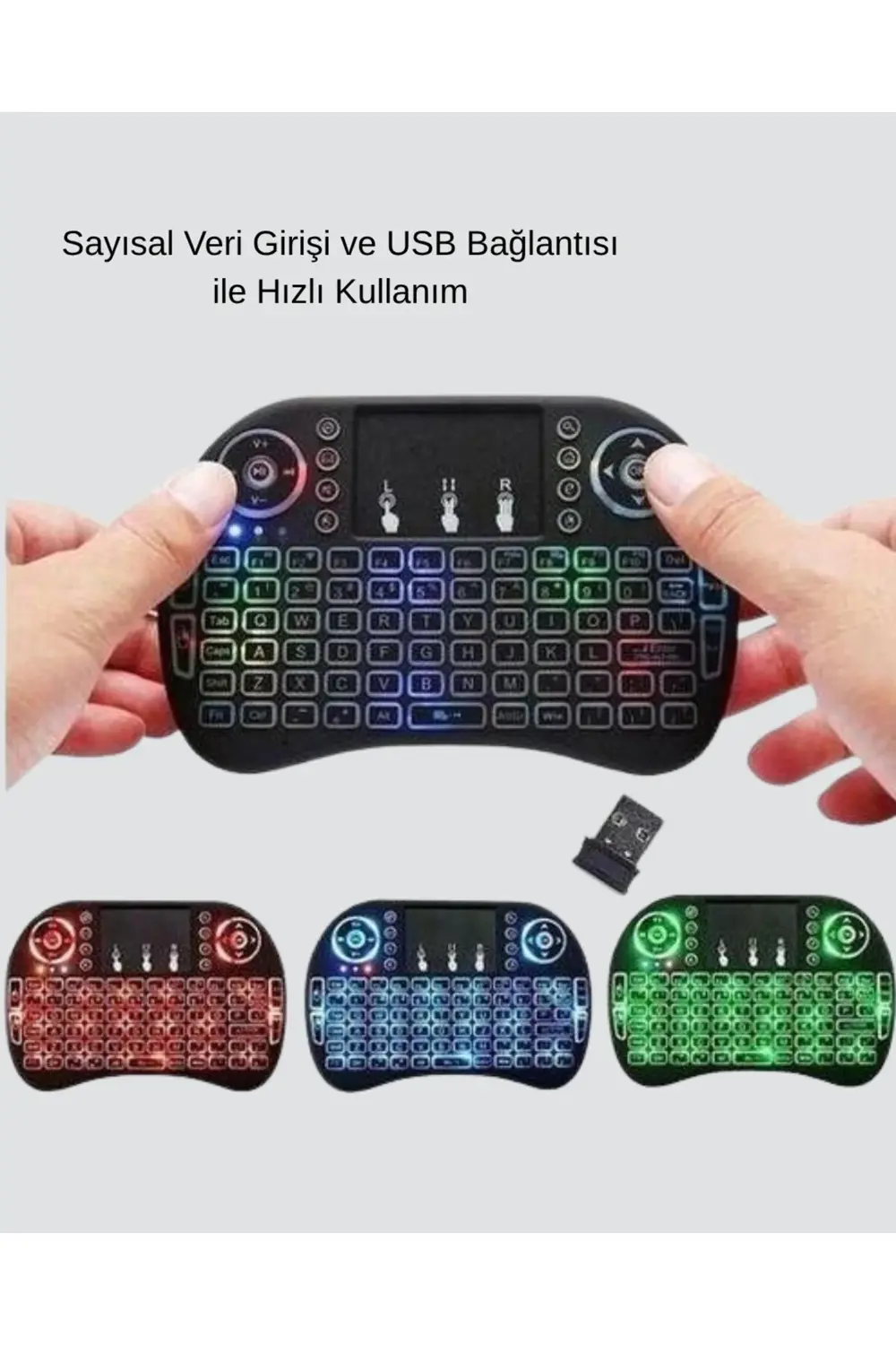 Işıklı Q Klavye – Entegre Touchpad Ergonomik Tasarım ve Türkçe Ka