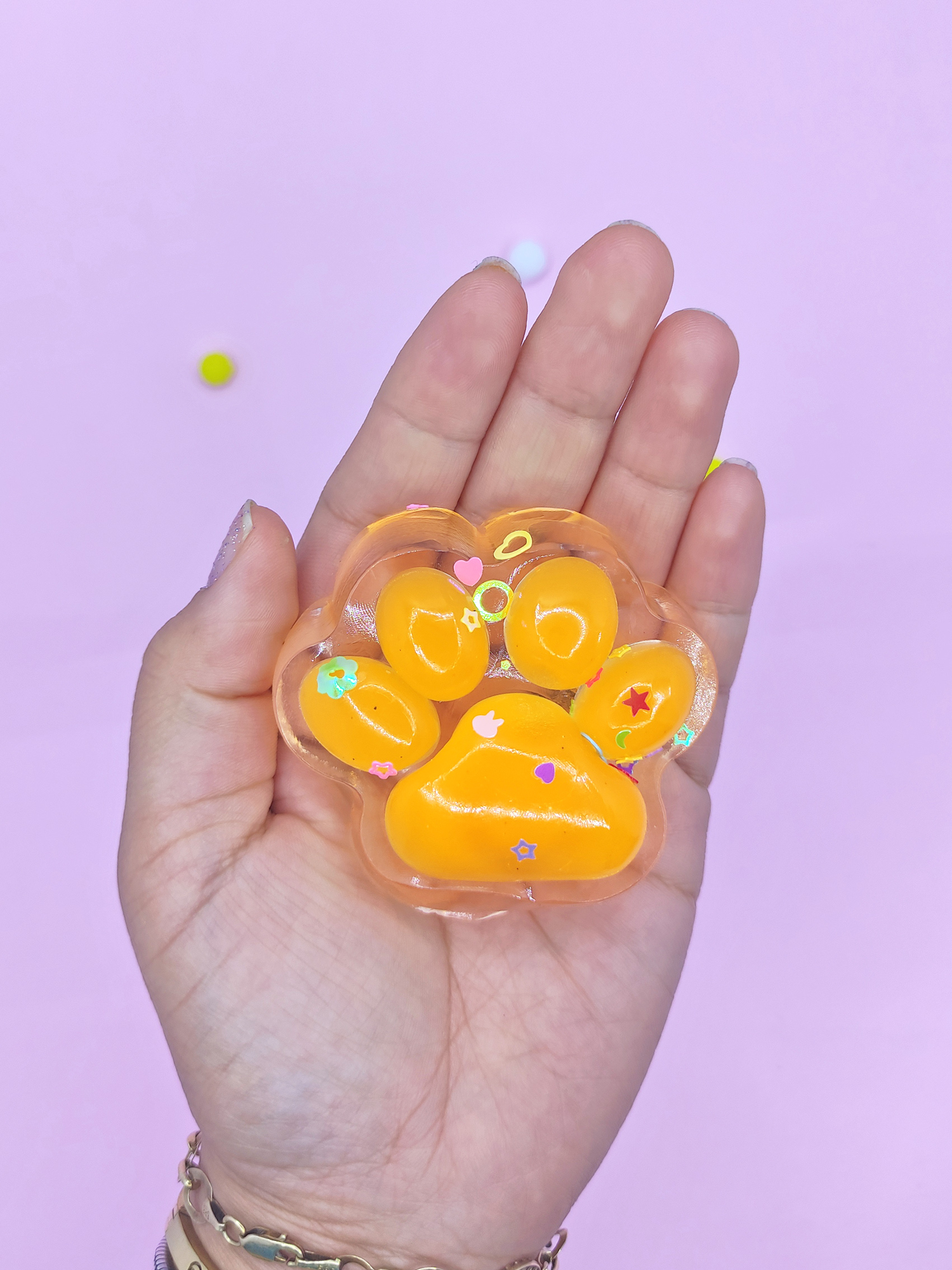 Limmy İşıklı Şeffaf Pati Squishy Pullu Yumuşacık 6 Cm Pati Sukuşi - Tur