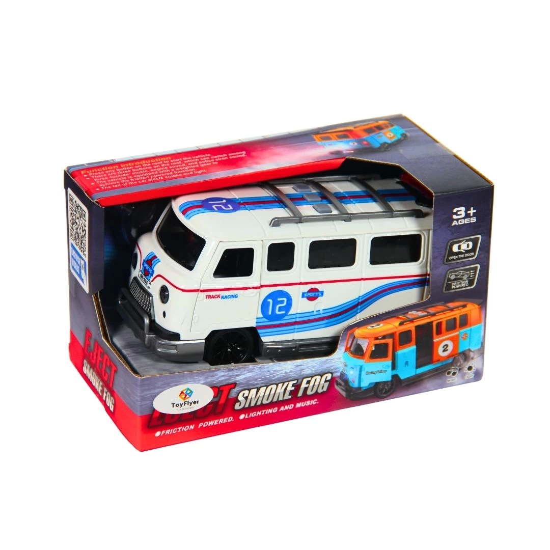 Işıklı Sesli Duman Çıkaran Sürtmeli Minibüs LDP-2A