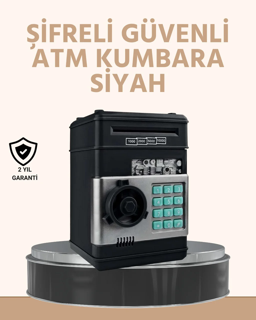 Işıklı Sesli Şifreli Atm Görünümlü Kasa Kumbara