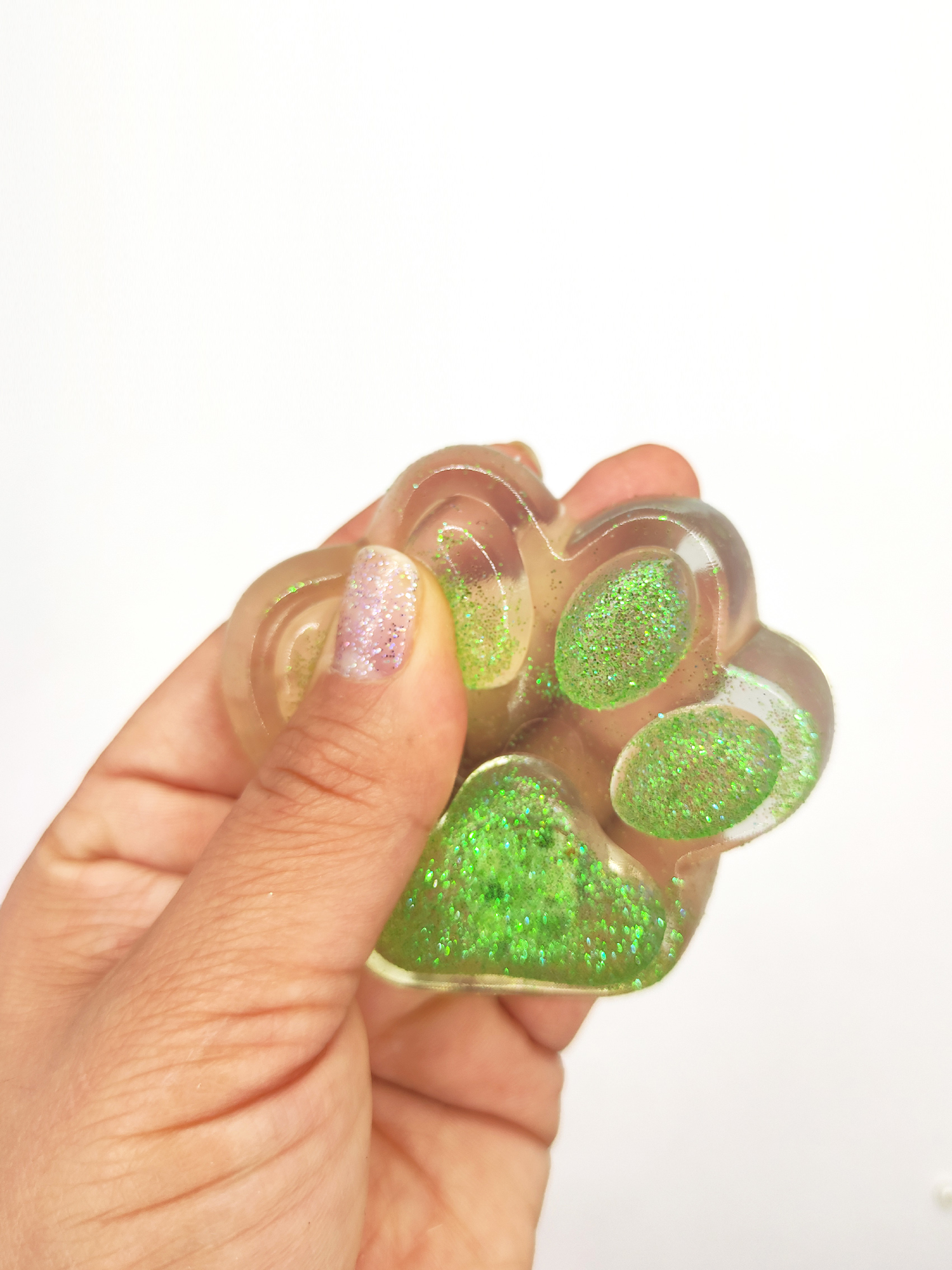 Limmy İşıklı Simli Şeffaf Pati Squishy Taba Sukuşi Yumuşacık 6 Cm Pati 