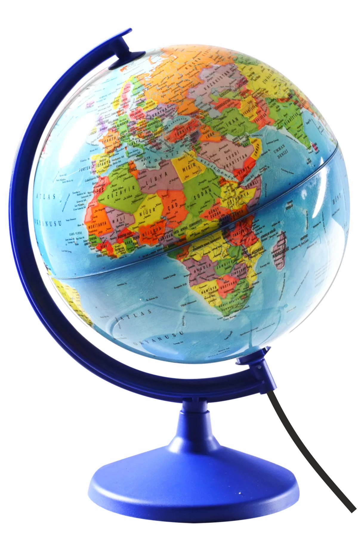 IŞIKLI SİYASİ DÜNYA KÜRE ( YERKÜRE ) 26 CM - YAZILIP SİLİNEBİLİR 