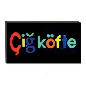 Işıklı Tak Çalıştır Hazır Tabela Çiğ Köfte Işıklı Tak Çalıştır Hazır Tabela Çiğ Köfte
