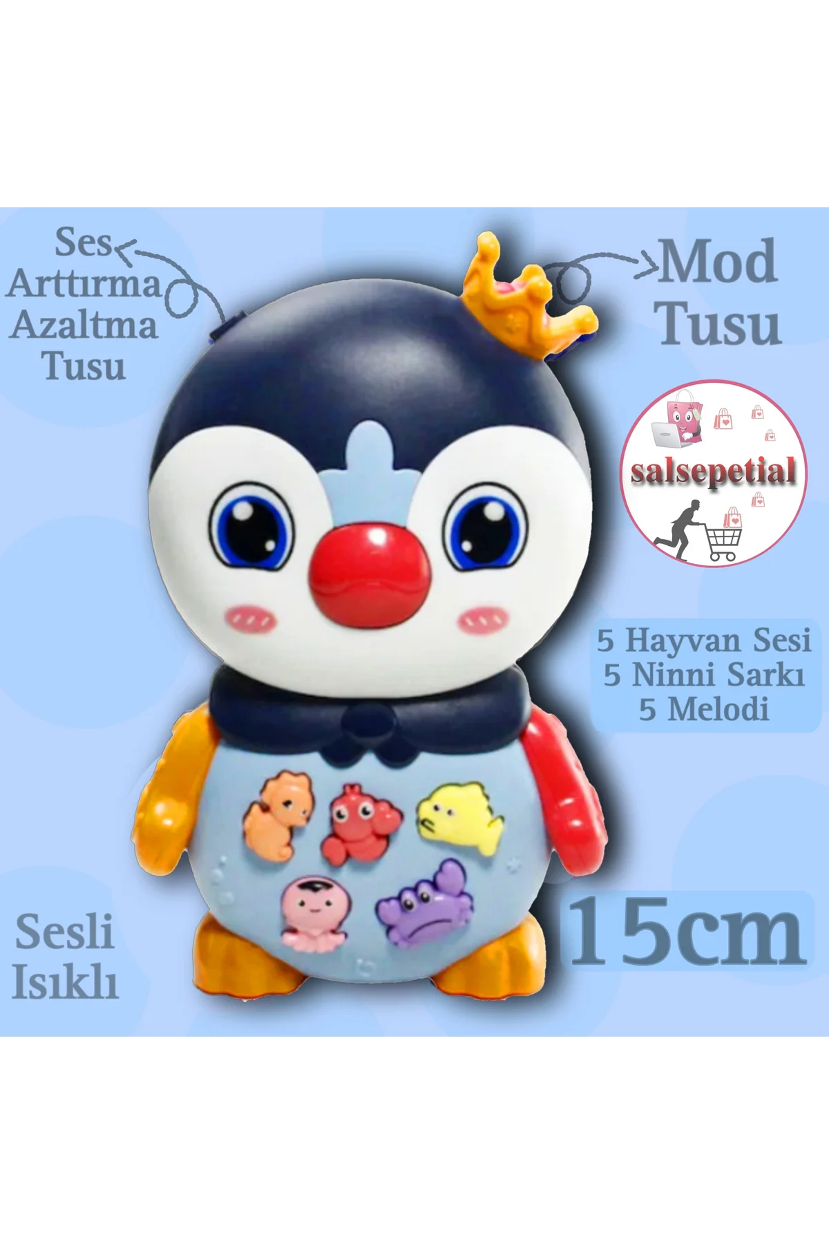 Işıklı Ve Müzikli Penguen Bebek Piyanosu Müzikli Eğitici Oyuncak 