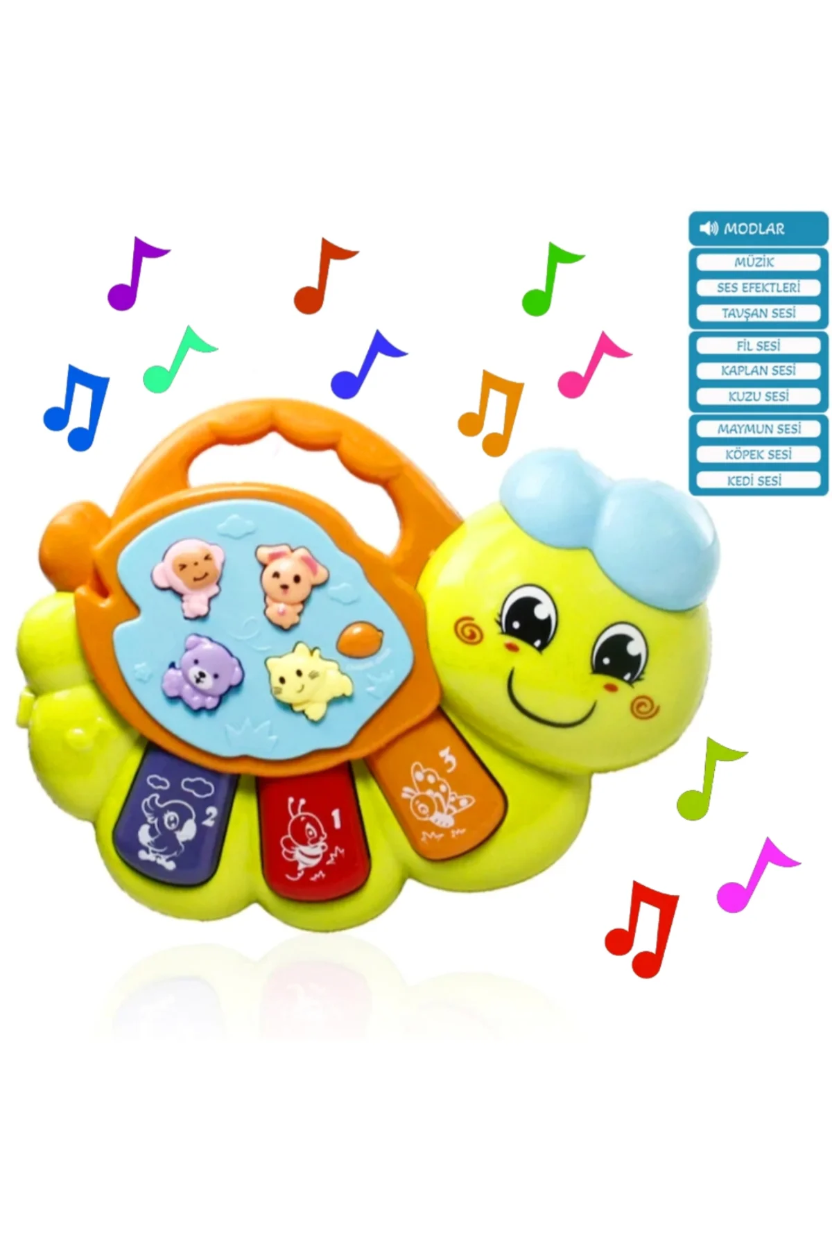 Işıklı Ve Müzikli Tırtıl Bebek Piyanosu Müzikli Eğitici Oyuncak 1