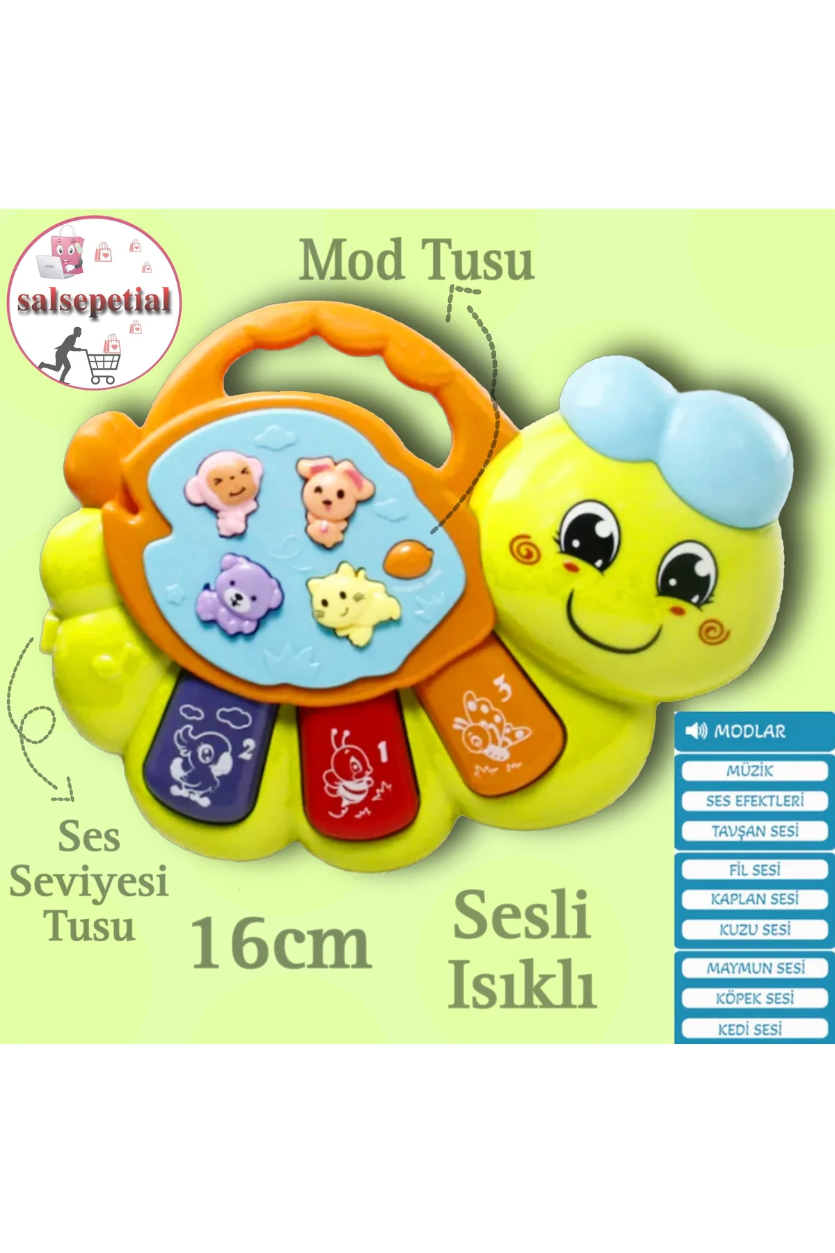 Işıklı Ve Müzikli Tırtıl Bebek Piyanosu Müzikli Eğitici Oyuncak 1