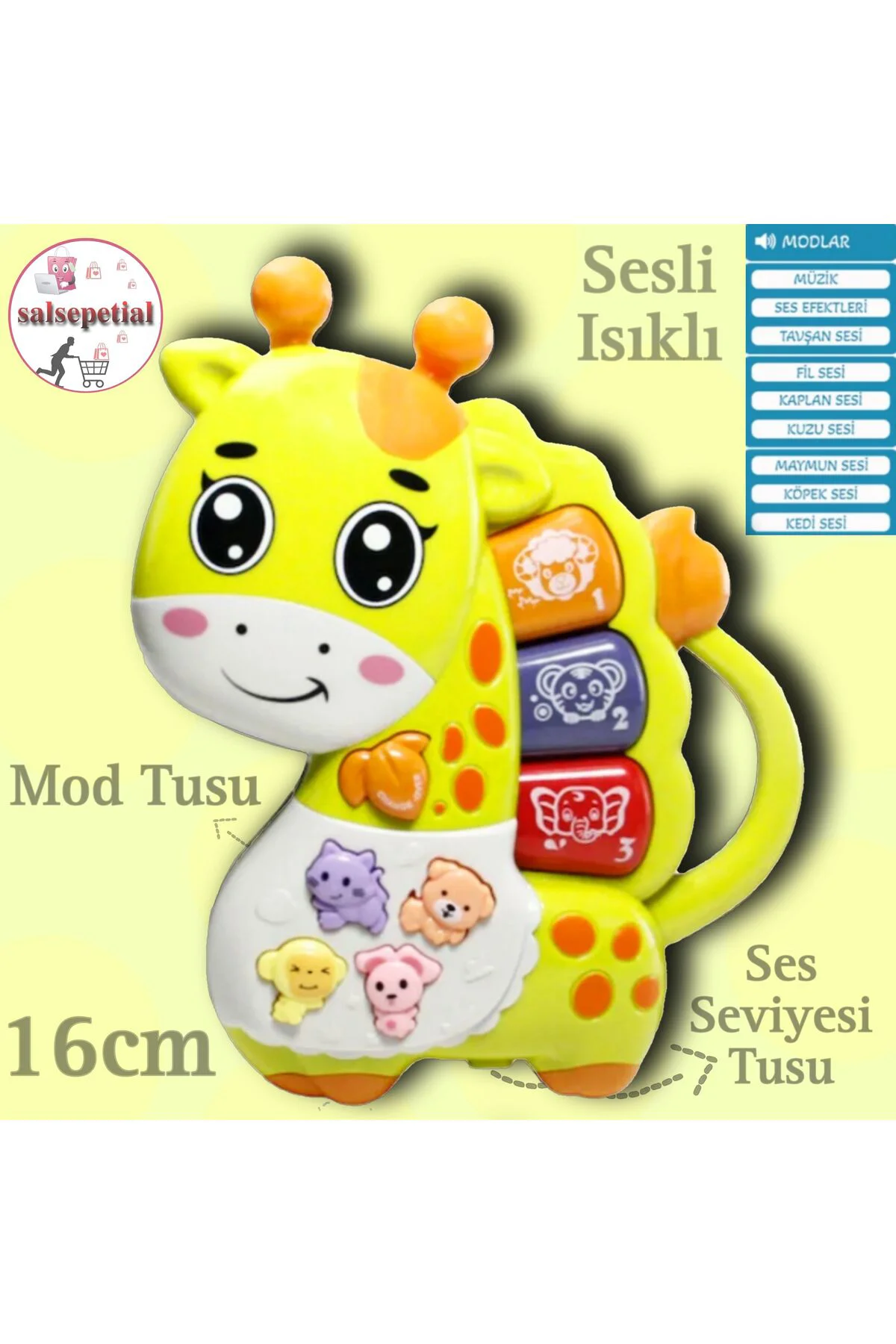 Işıklı Ve Müzikli Zürafa Bebek Piyanosu Müzikli Eğitici Oyuncak 1