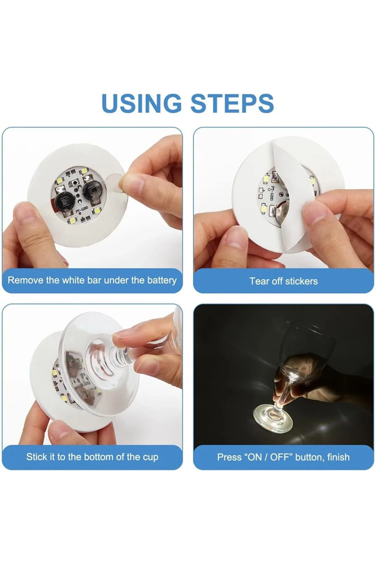 Işıklı Yapışkanlı Bardak Altı Aparatı Ledli 3 Fonksiyonlu 6 cm Ça Işıklı Yapışkanlı Bardak Altı Aparatı Ledli 3 Fonksiyonlu 6 cm Ça