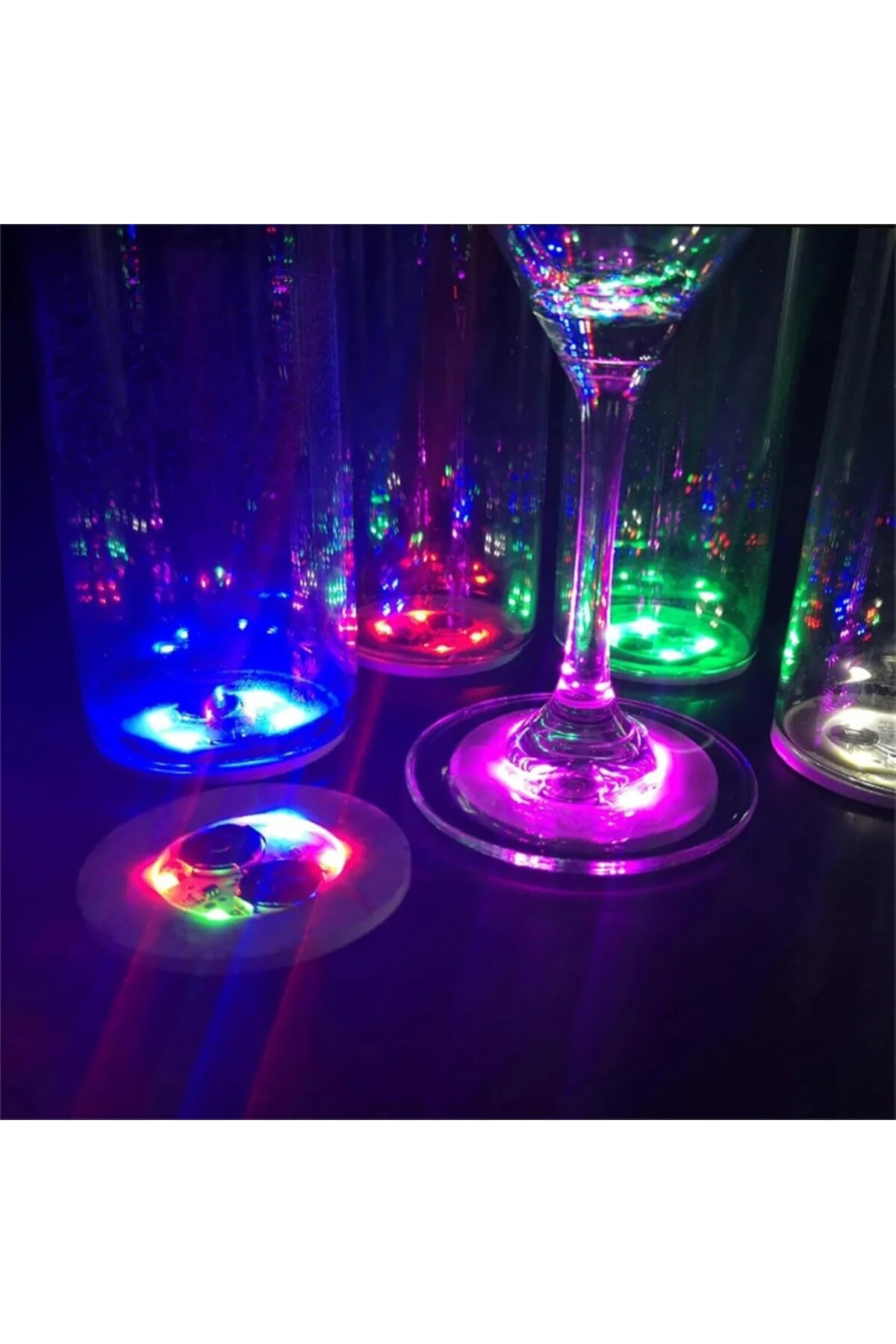 Işıklı Yapışkanlı Bardak Altı Aparatı Ledli 3 Fonksiyonlu 6 cm Ça
