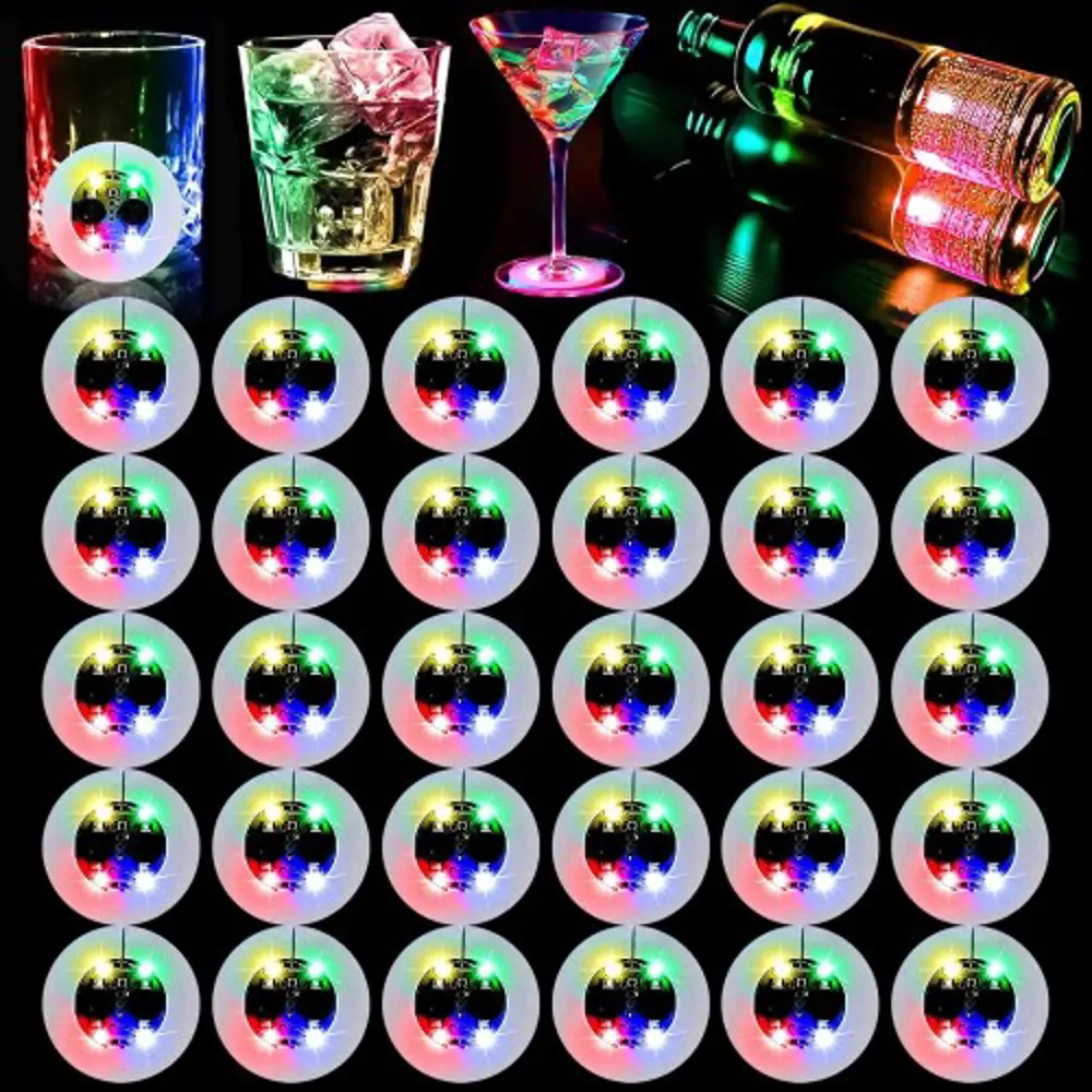 Işıklı Yapışkanlı Bardak Altı Aparatı Ledli 3 Modlu 6 cm Çap 1 Ad