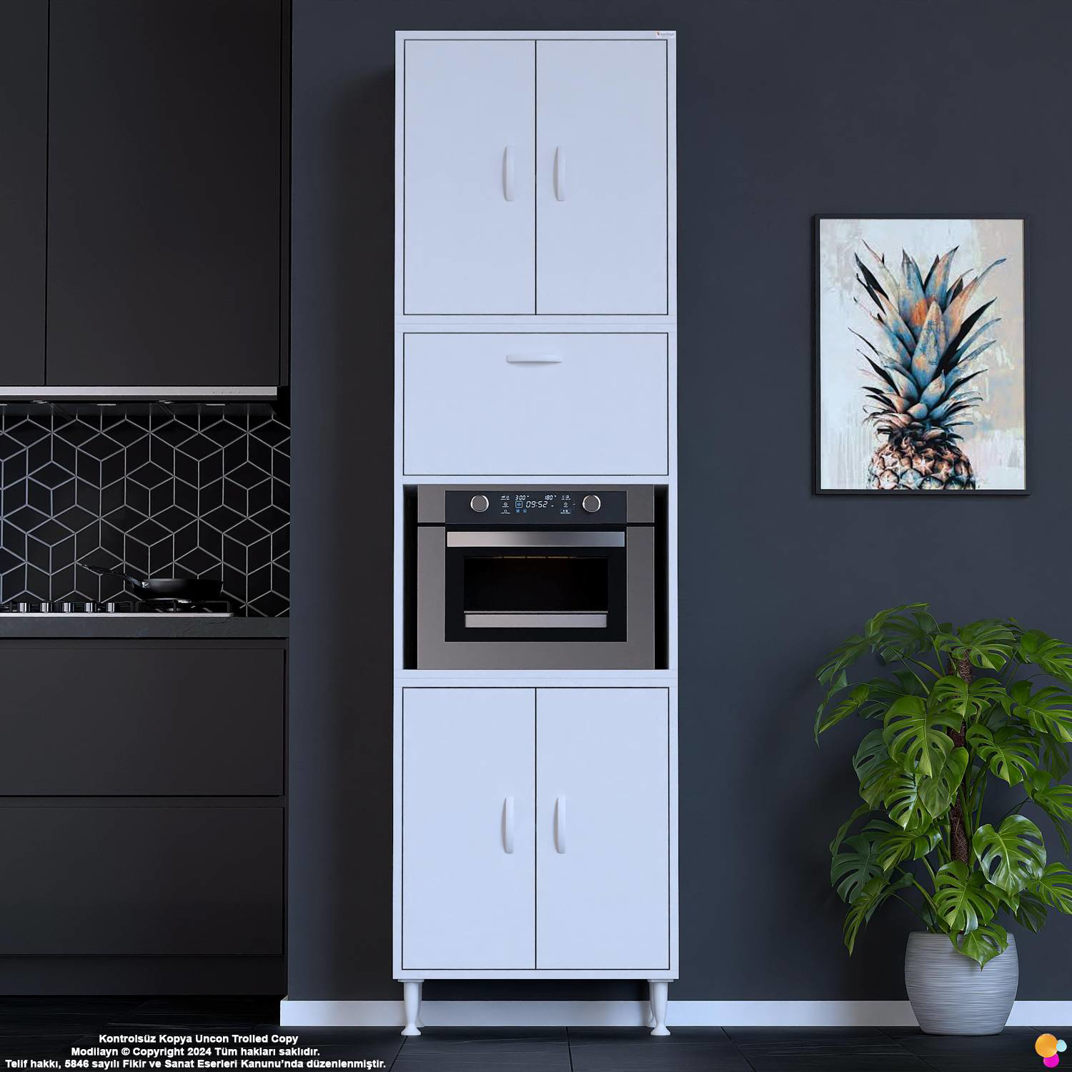 Işıl 60 cm Mikrodalga/Fırın Dolabı Kapaklı Orta Bölmeli Çok Amaçl Işıl 60 cm Mikrodalga/Fırın Dolabı Kapaklı Orta Bölmeli Çok Amaçl - Görsel 3
