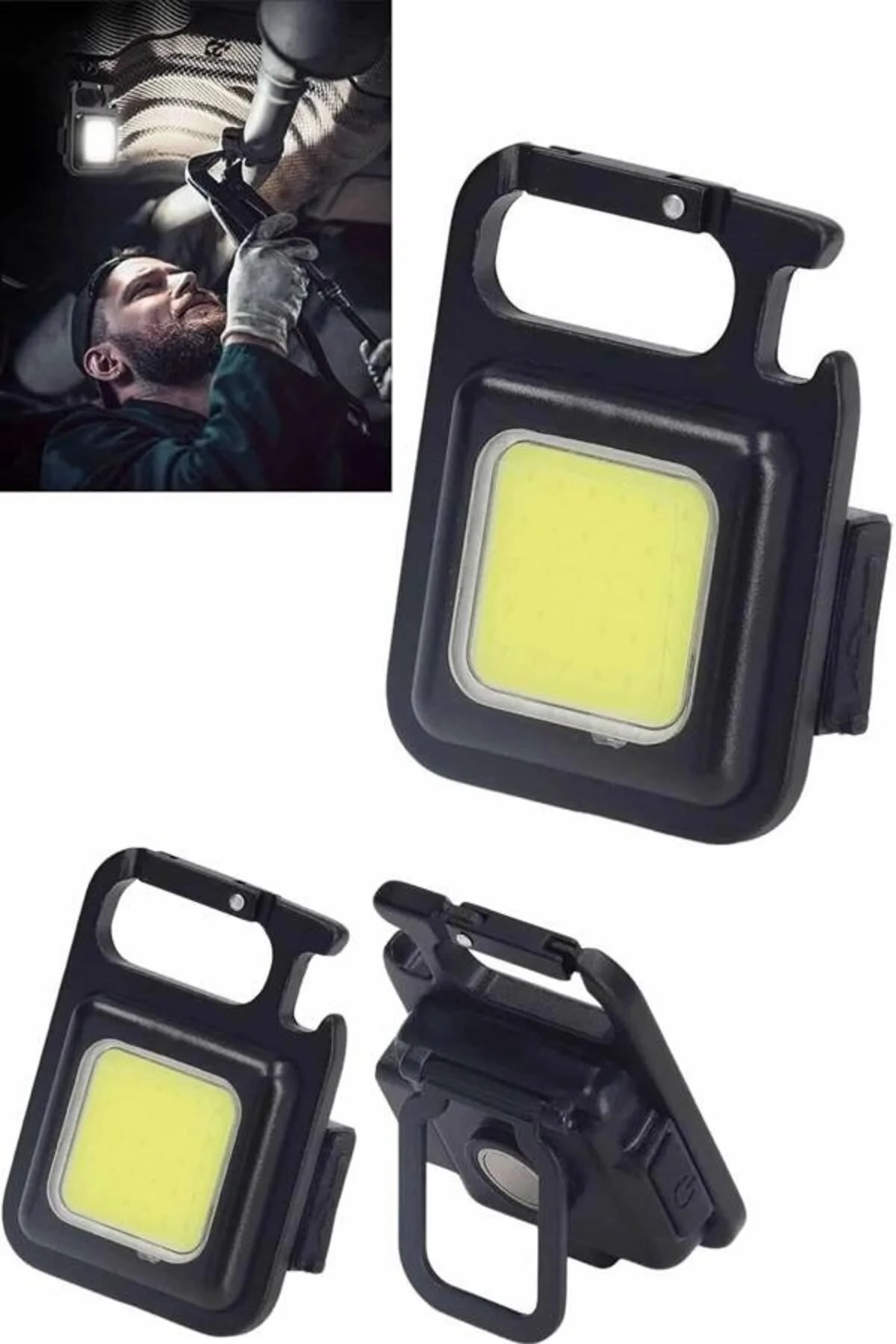 Işıldak Usb Şarjlı Cep El Feneri Taşınabilir Mini Led Işık Çok Fonksiyonlu