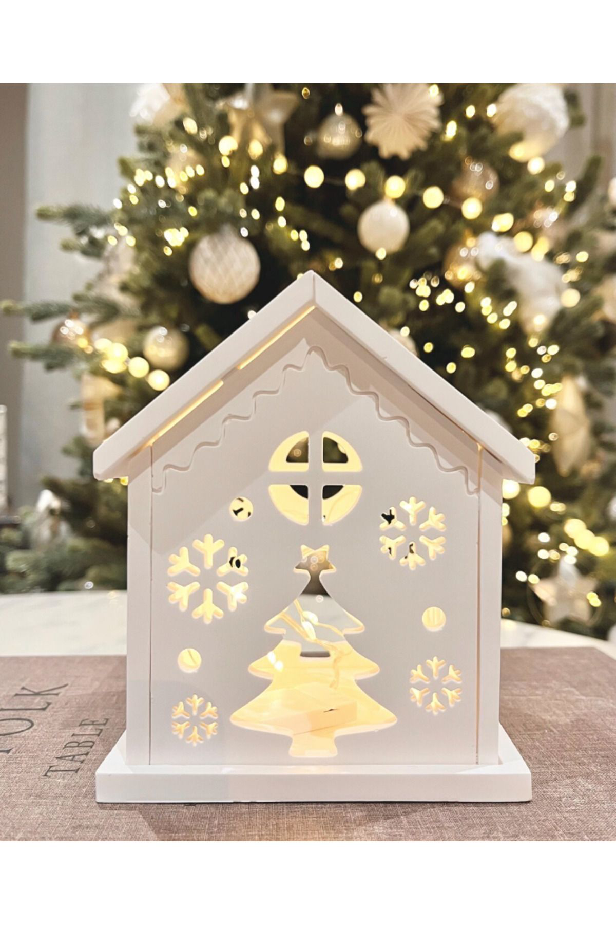 Işıltılı Dekoratif Tealight veya LED Tutucu Ev Modeli