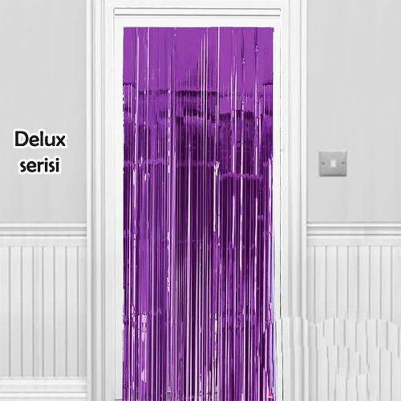 Işıltılı Duvar ve Kapı Perdesi Mor Renk 90x200 cm Işıltılı Duvar ve Kapı Perdesi Mor Renk 90x200 cm