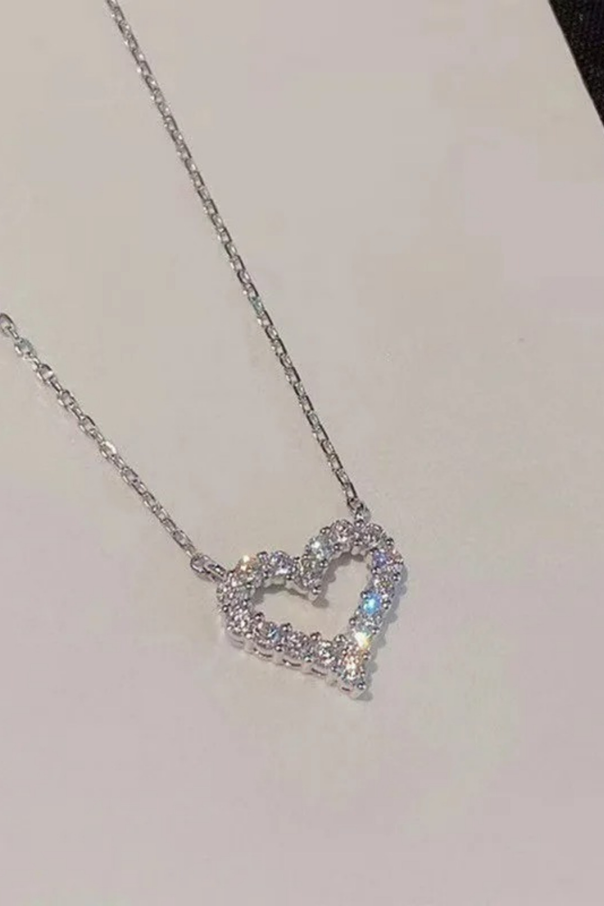 Işıltılı Kalp Silver Kolye