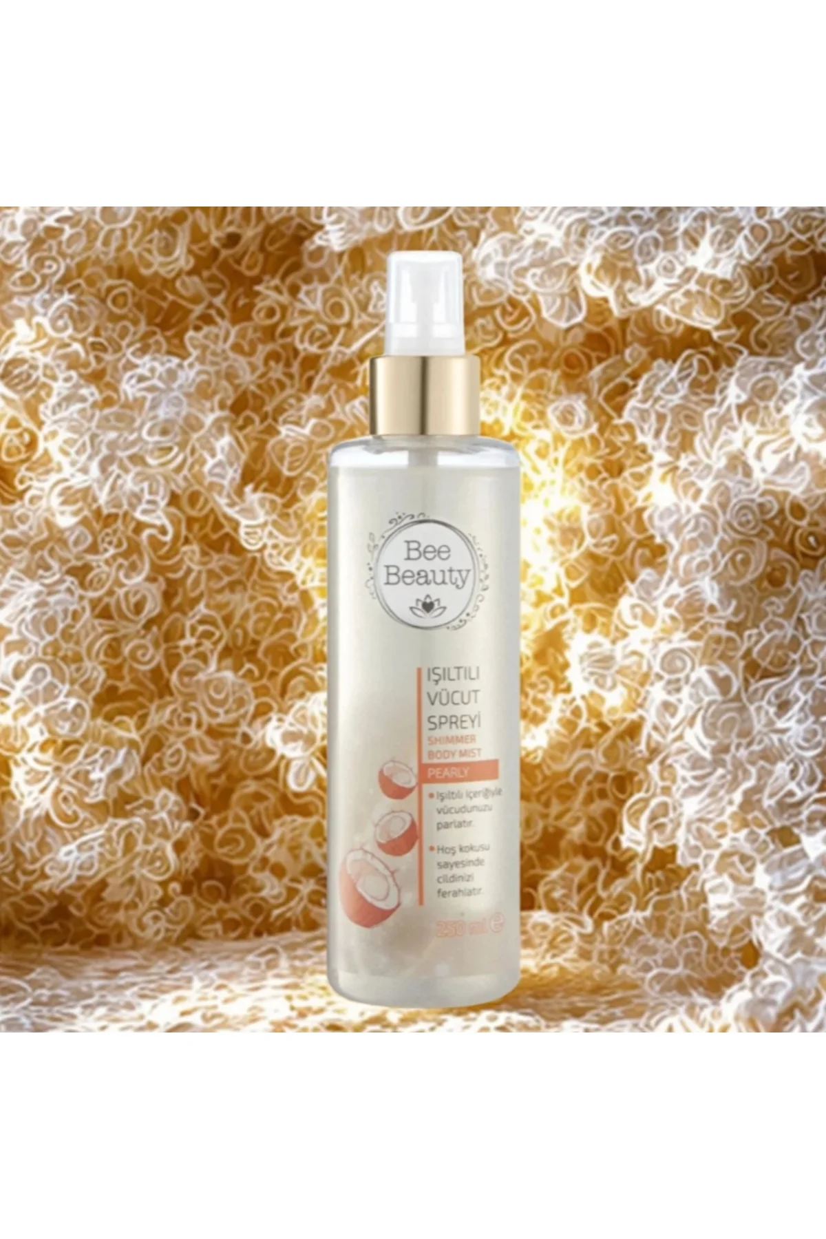 Işıltılı Vücut Spreyi Hindistan Cevizli 250ml Vücut Parlatıcı Hoş Kokulu Işıltılı Vücut Spreyi Hindistan Cevizli 250ml Vücut Parlatıcı Hoş Kokulu