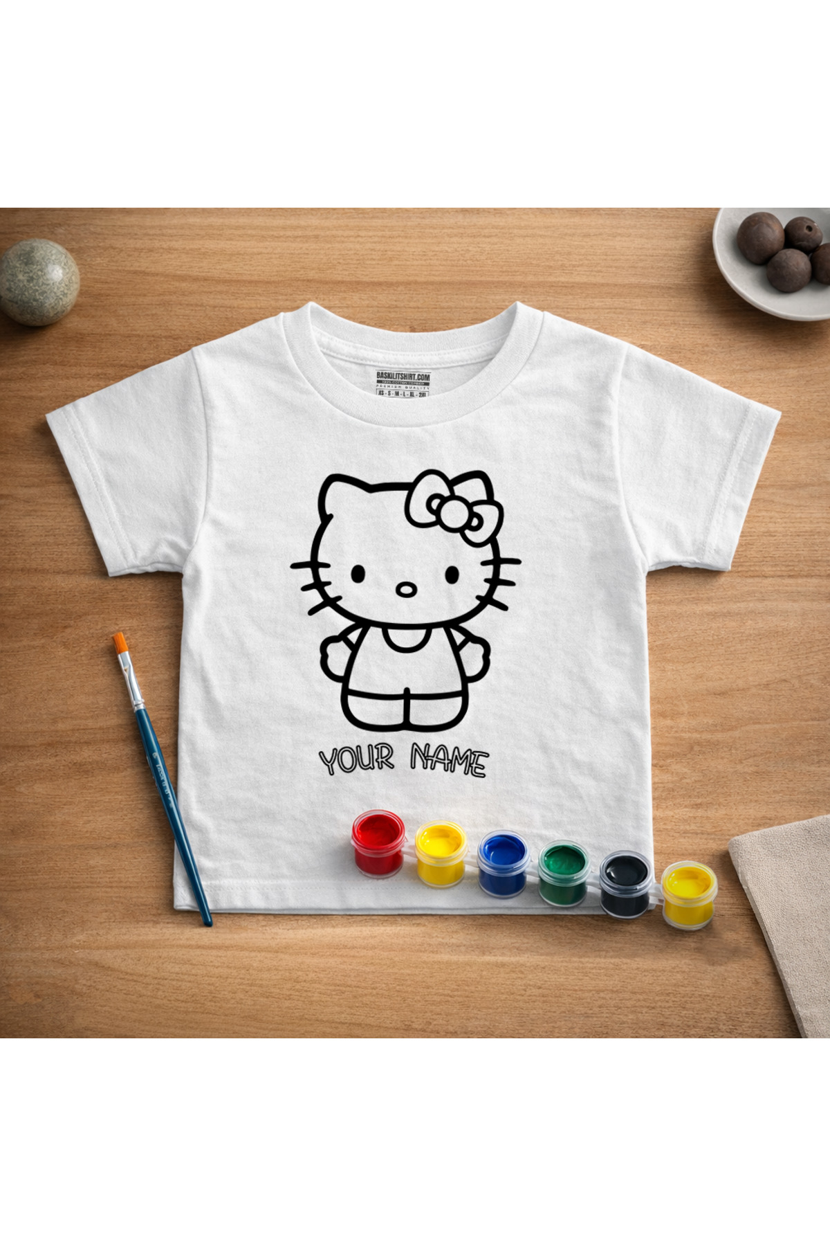 İsim Yazılabilen Hello Kitty Çocuk Tişört Boyama Seti – Full Set 