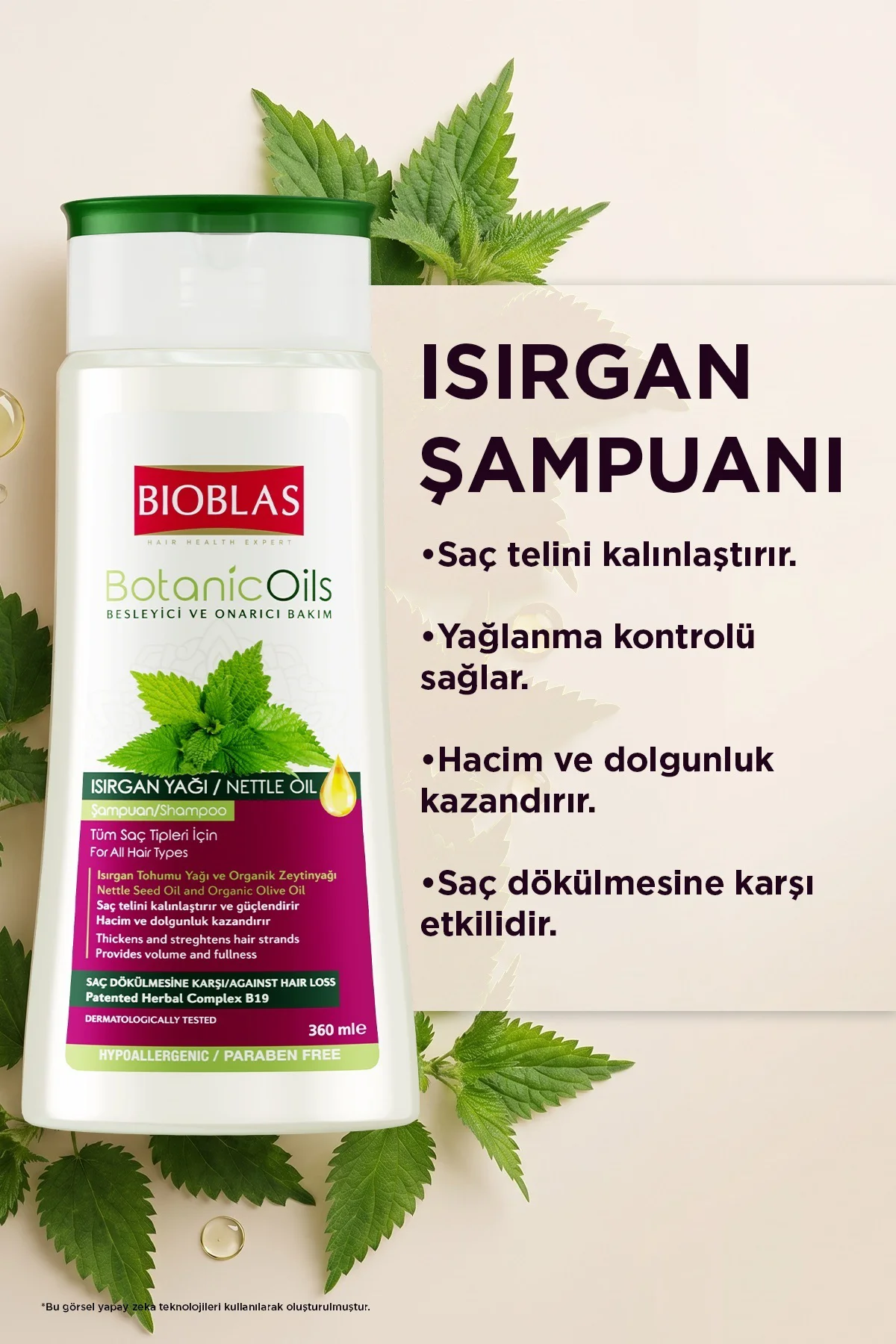 Isırgan Otu Yağı Güçlendirici Şampuan 360 ml - Dolgunlaştırıcı, Dökülme Karşıtı, Yağlanma Karşıtı Isırgan Otu Yağı Güçlendirici Şampuan 360 ml - Dolgunlaştırıcı, Dökülme Karşıtı, Yağlanma Karşıtı