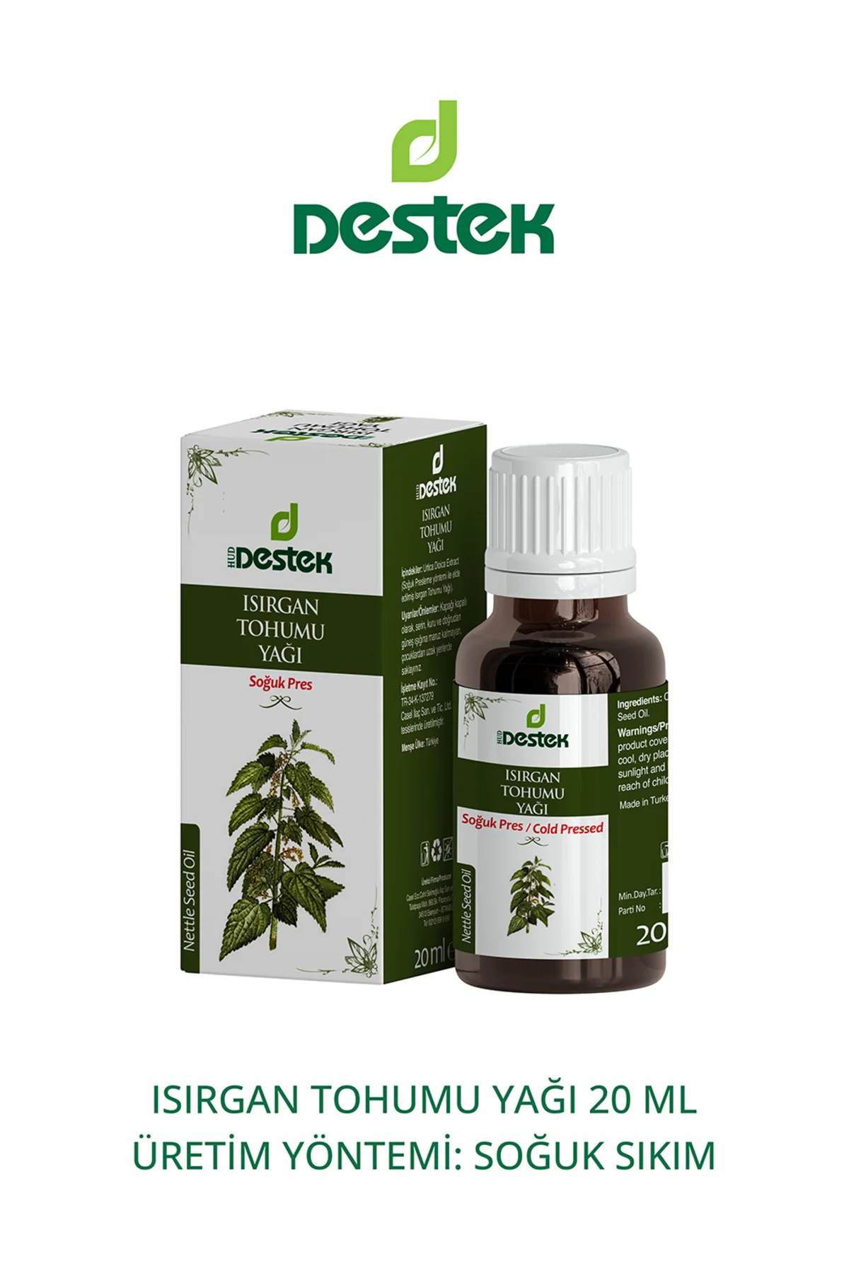 Isırgan Tohumu Yağı Soğuk Pres 20 ml
