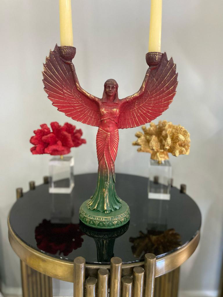 İsis melek kanadı şamdan biblo