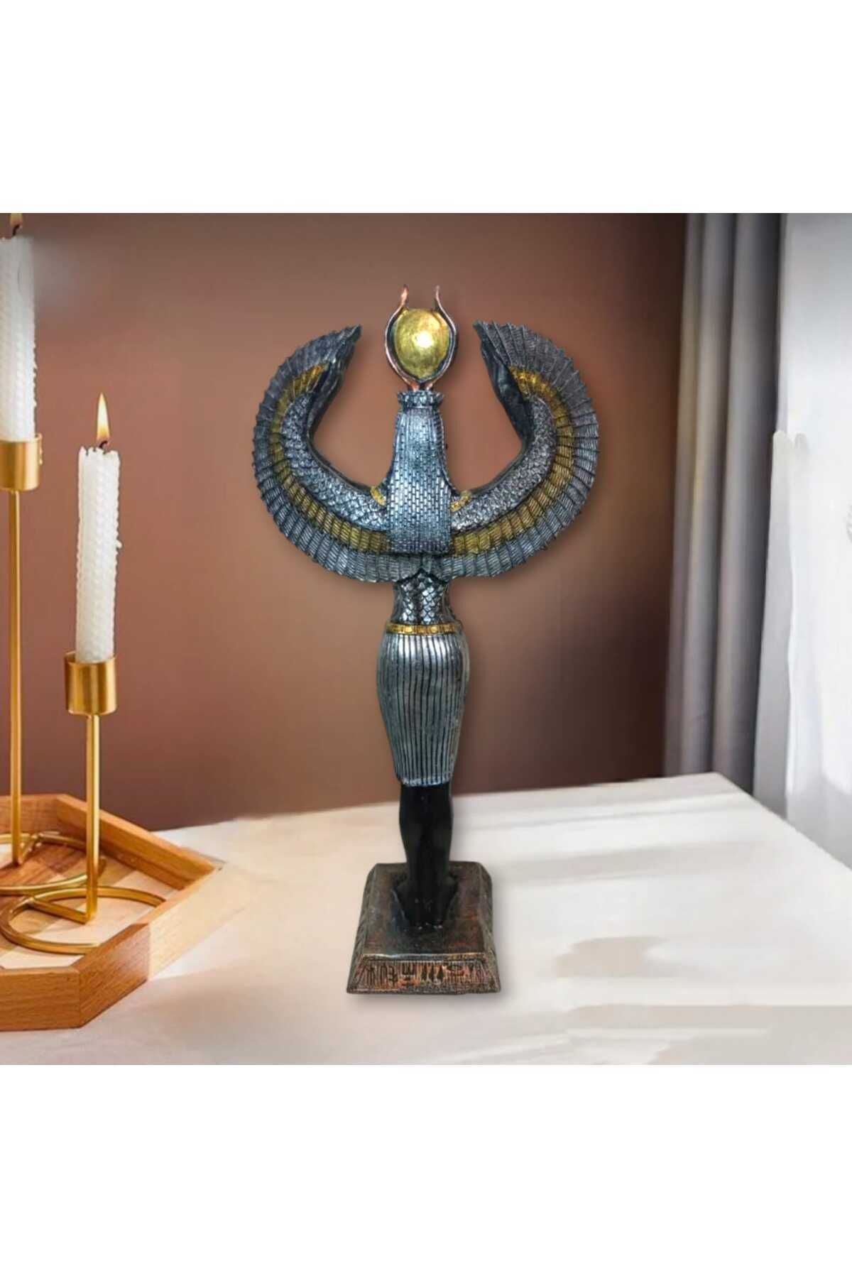 İsis Mısır Tanrıçası Polyester Dekoratif Biblo Heykel