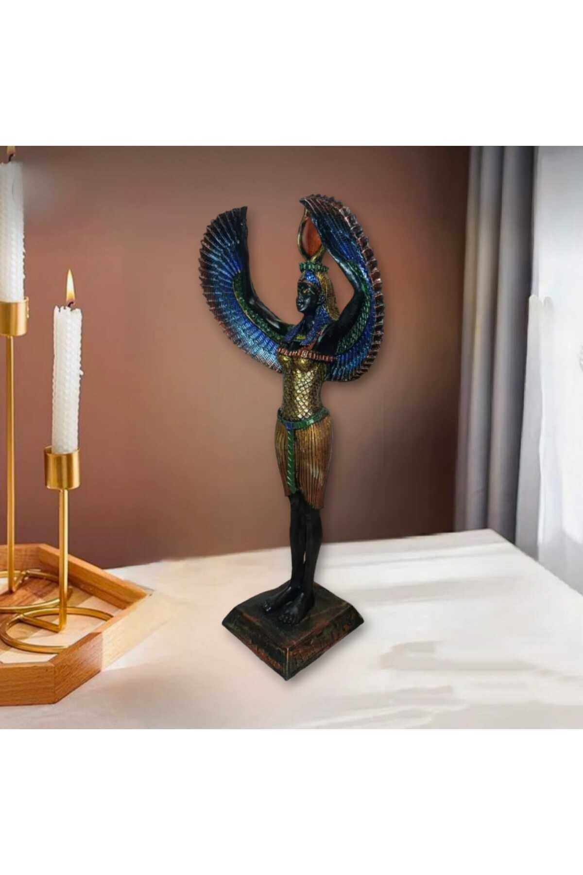 İsis Mısır Tanrıçası Polyester Dekoratif Biblo Heykel