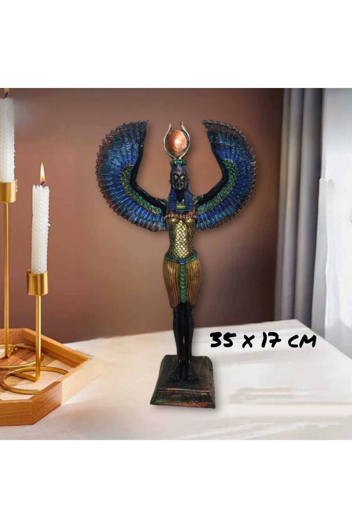 İsis Mısır Tanrıçası Polyester Dekoratif Biblo Heykel