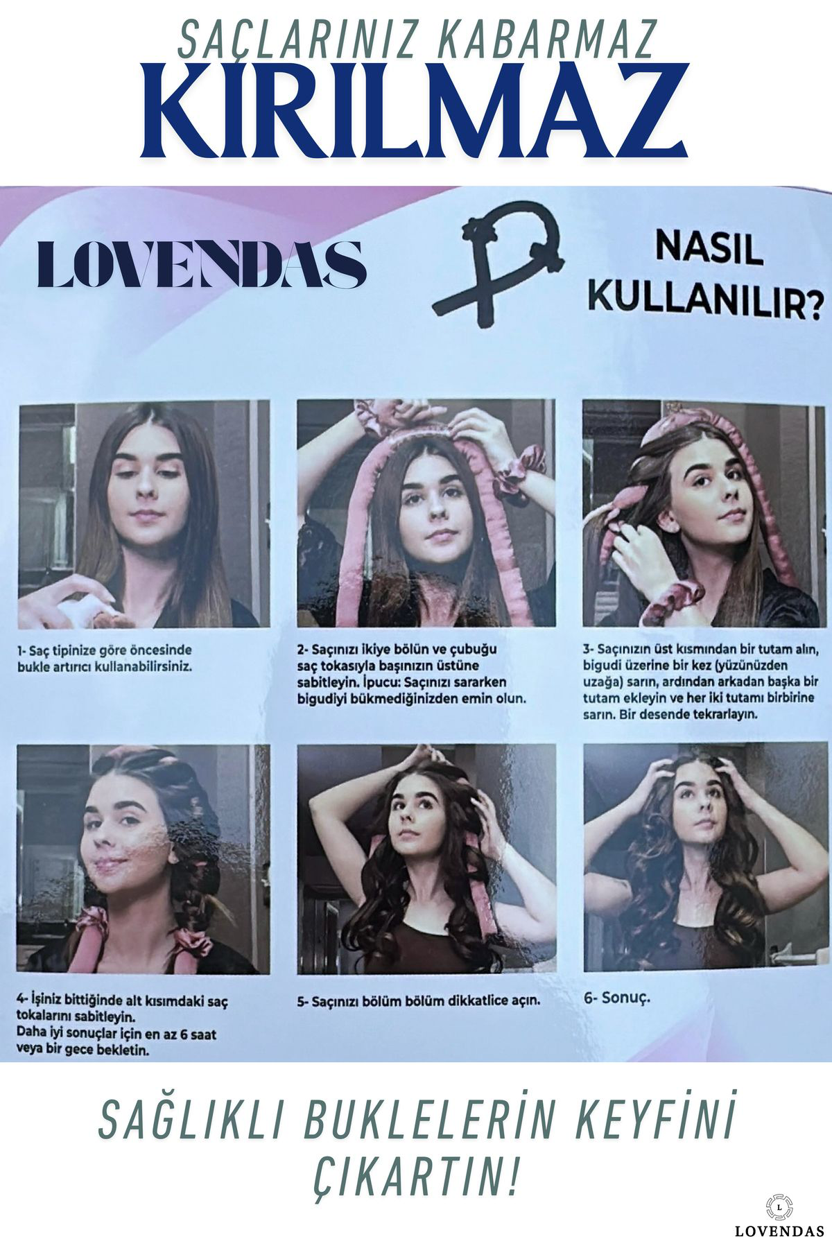 Lovendas İsısız Saç Şekillendirme Sosis Seti Mükemmel Bukleler – 2 Adet Sa