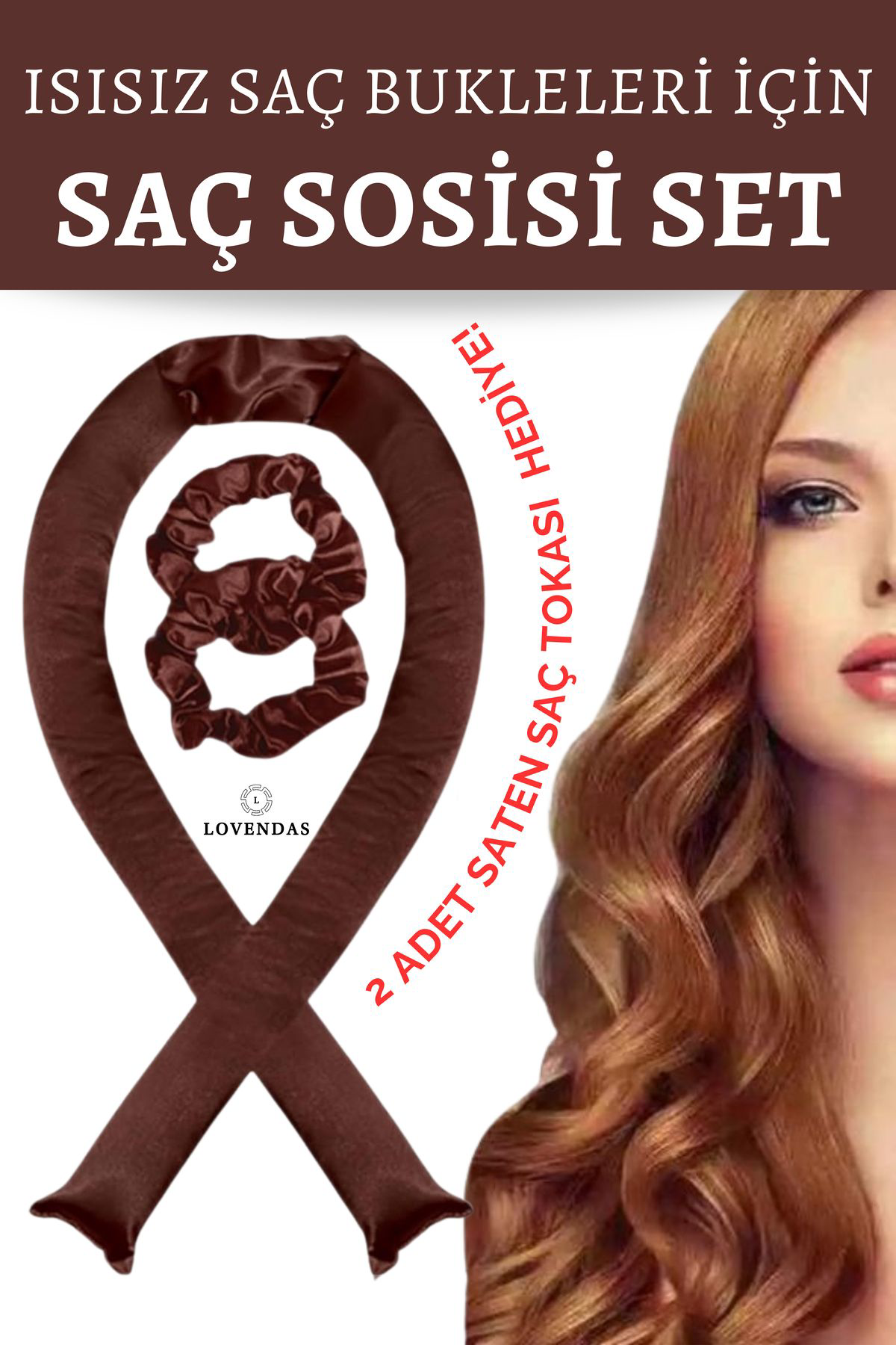 Lovendas İsısız Saç Şekillendirme Sosis Seti Mükemmel Bukleler – 2 Adet Sa