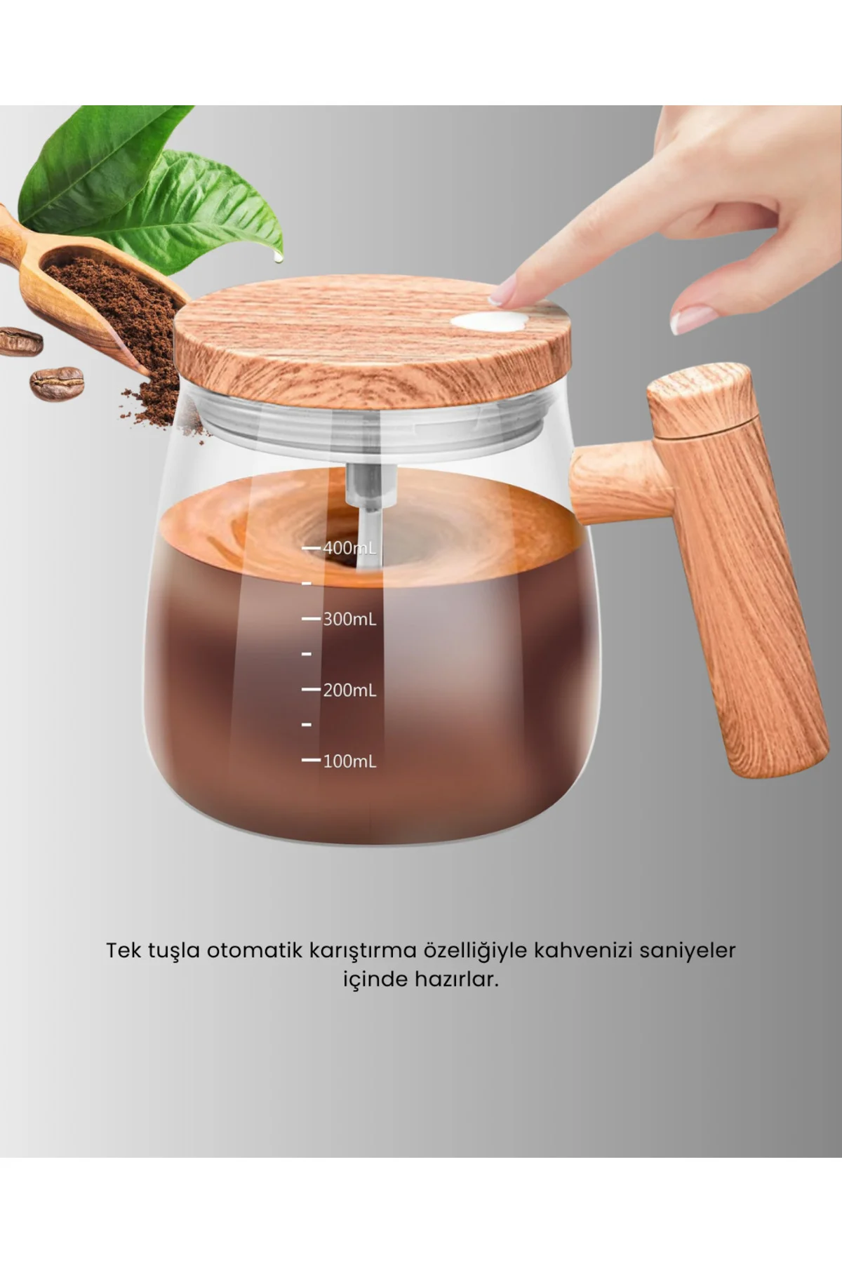 Isıtıcılı Manyetik Karıştırıcı Kupa – 400 ml, C Tipi Şarjlı, Akıllı Tasarım