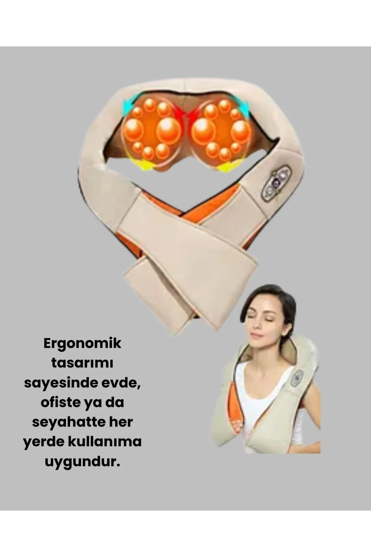 Isıtma Fonksiyonlu Ovmalı Boyun Omuz ve Vücut Masaj Cihazı Rahatl