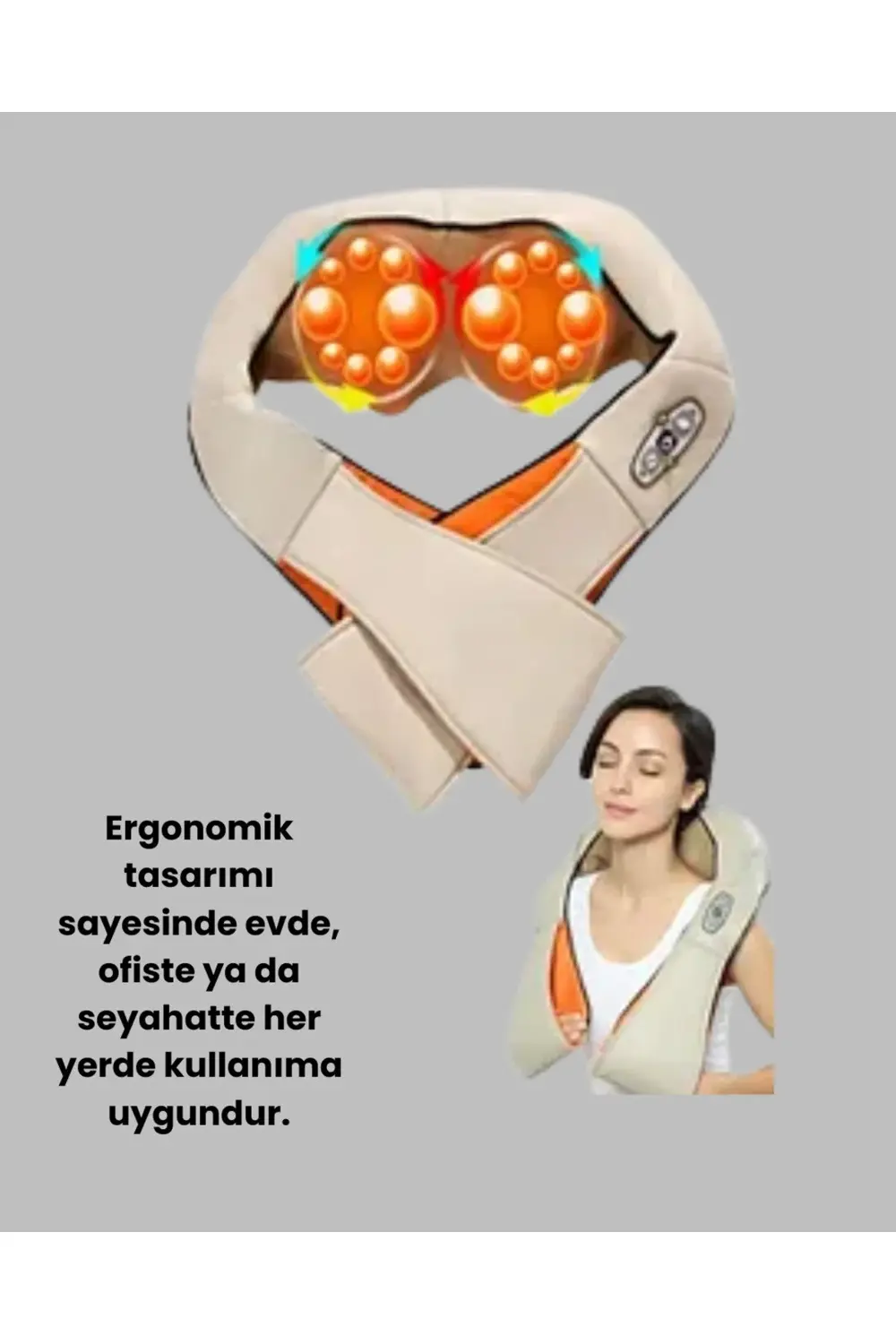 Isıtma Fonksiyonlu Ovmalı Boyun Omuz ve Vücut Masaj Cihazı Rahatl