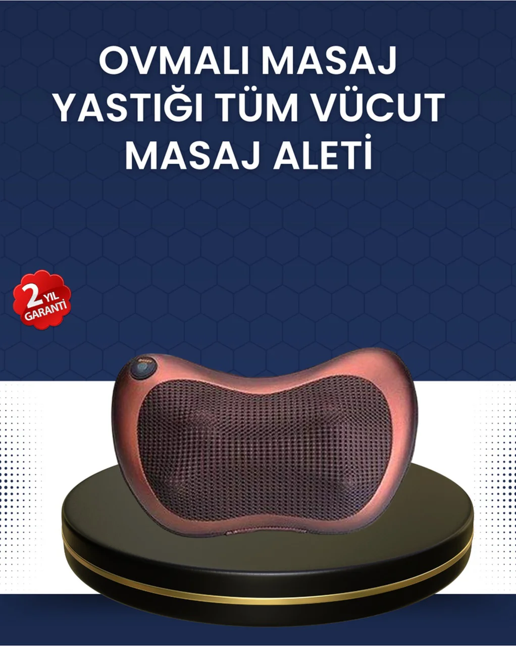 Isıtma Özellikli Derin Yoğurma Masaj Yastığı Priz & Çakmak Girişl