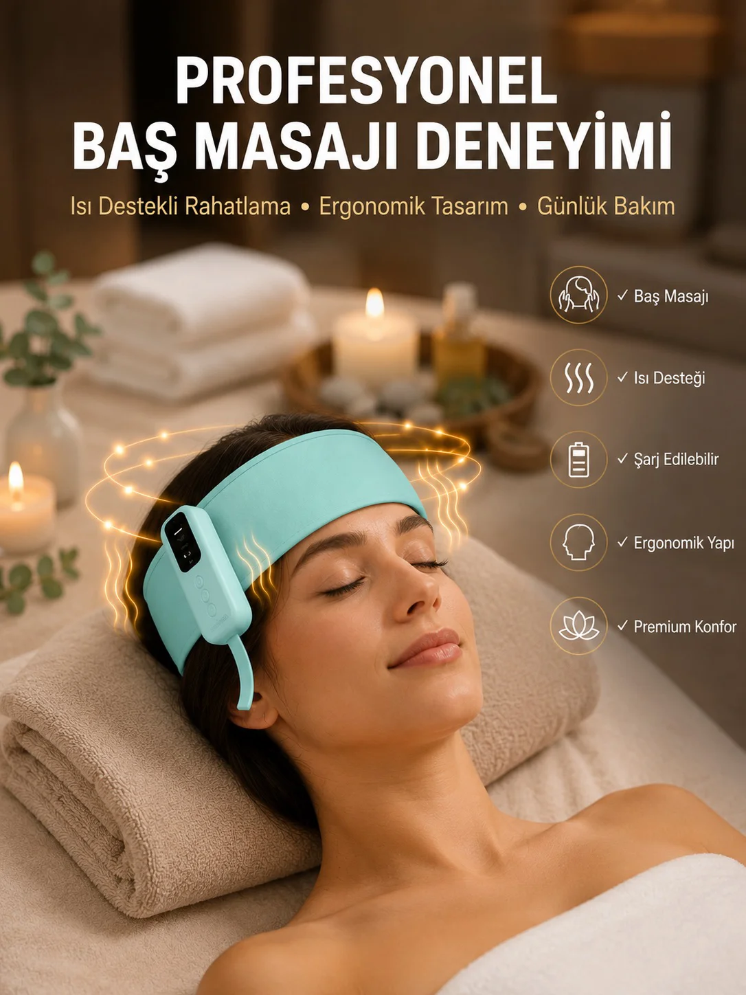 Isıtmalı Baş Masaj Aleti Rahatlatıcı ve Stres Giderici Tasarım Yeni Nesil Isıtmalı Baş Masaj Aleti Rahatlatıcı ve Stres Giderici Tasarım Yeni Nesil