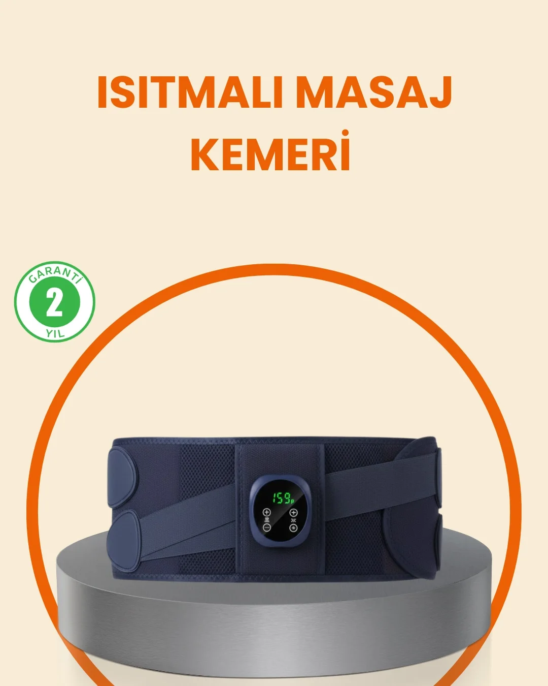 Isıtmalı Masaj Kemeri Dijital Ekranlı Bel Çevresi 100 cm Altı Uyu