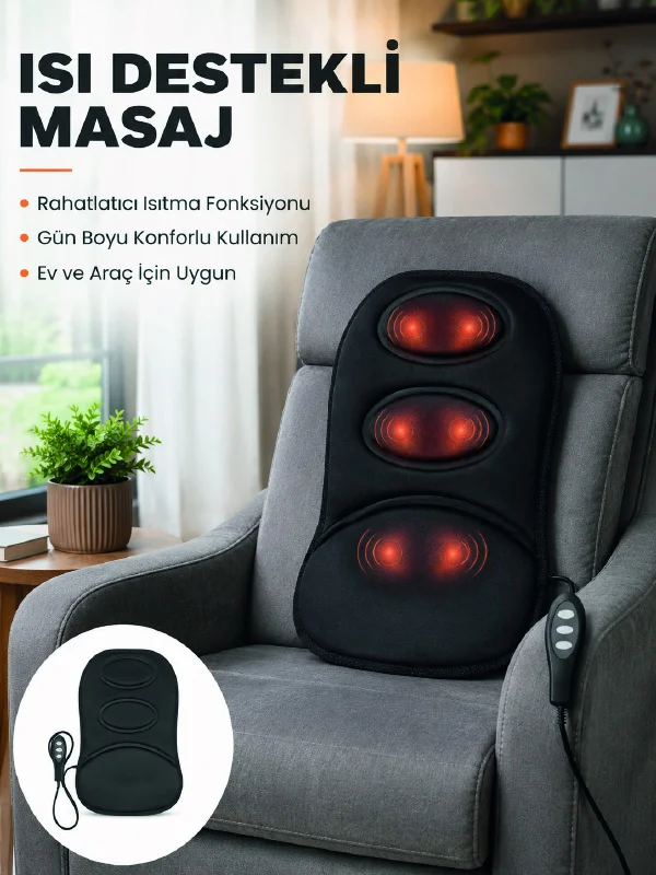 Isıtmalı Masaj Minderi Masaj Motoru, Kablolu Kumanda Ve Çoklu Masaj Modu - Lisinya Diğer