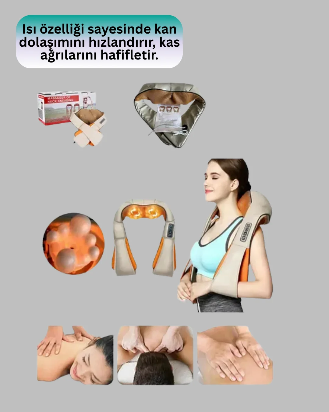 Isıtmalı Ovmalı Masaj Aleti Kas Gevşetici ve Kan Dolaşımı Düzenle