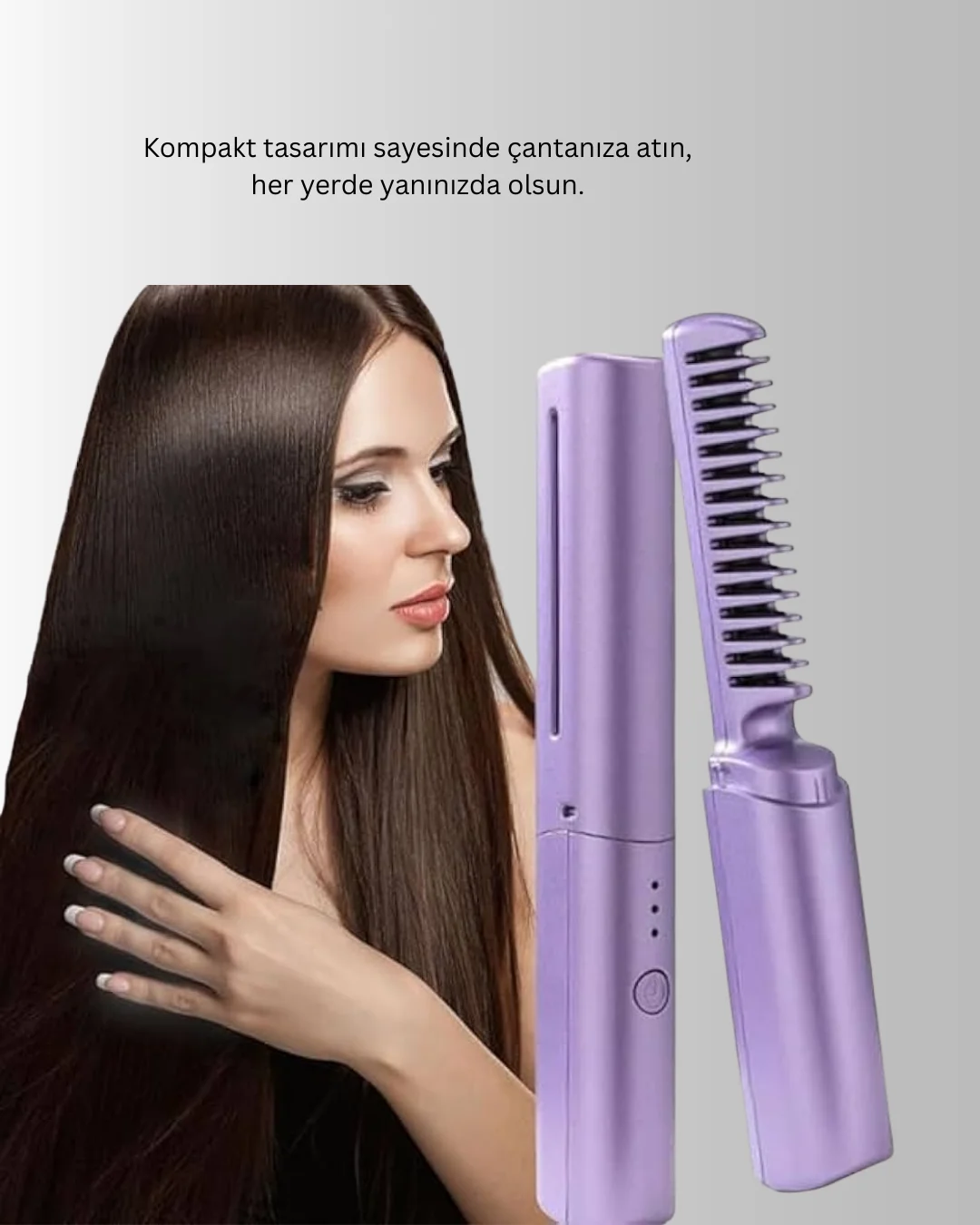 Isıtmalı Saç Düzleştirici Fırça – Kablosuz ve Hafif Tasarım
